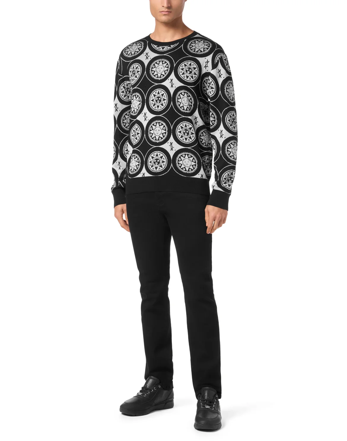Knitted Pullover Round Neck LS, цвет: Серый