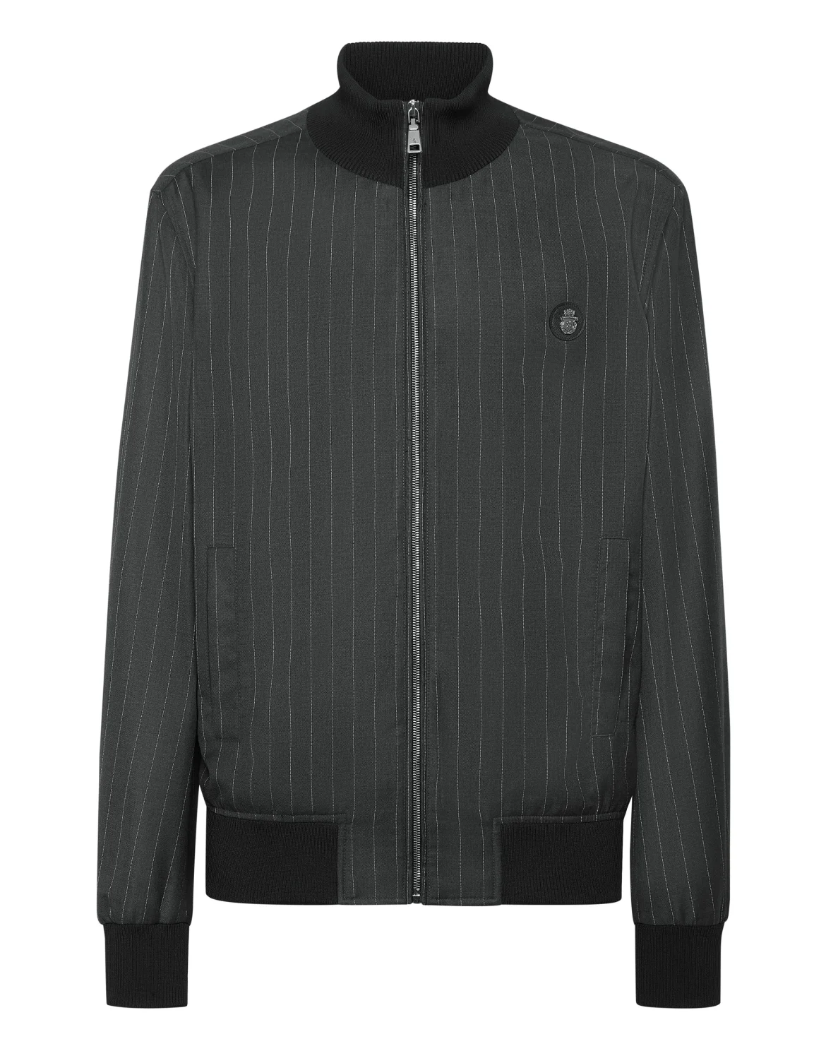Wool Pinstripe Bomber LS, цвет: Серый