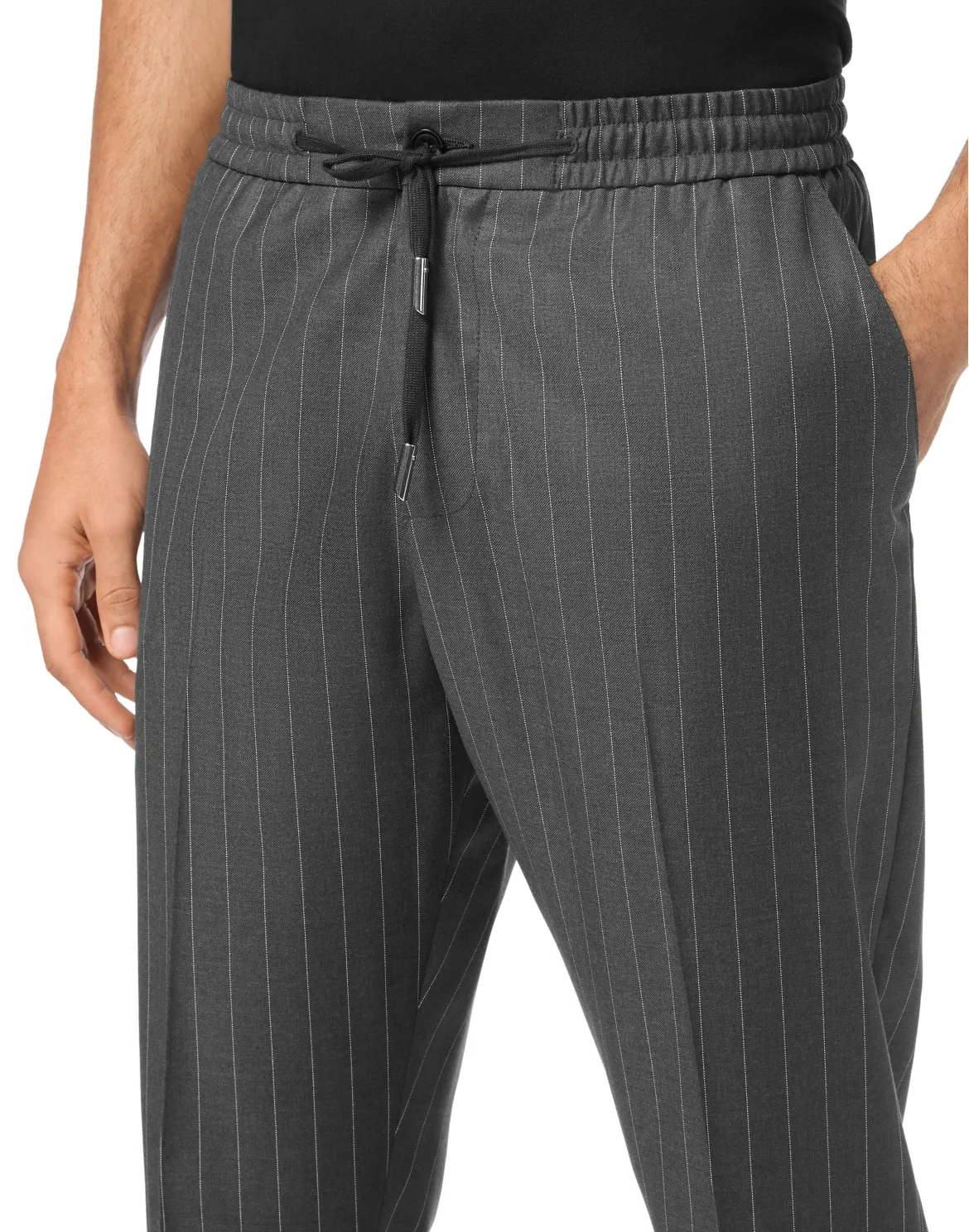 Wool Pinstripe Trousers, цвет: Серый