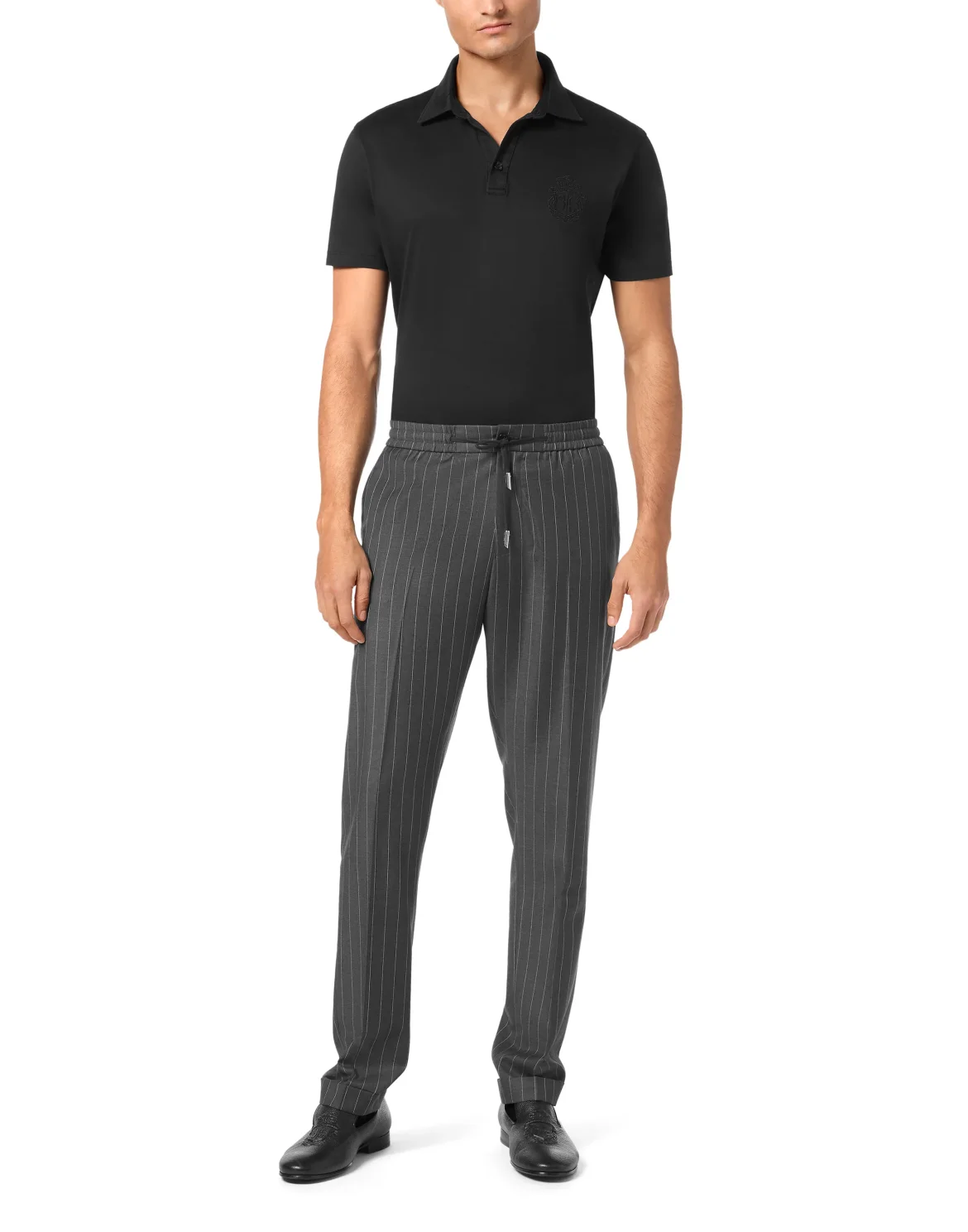Wool Pinstripe Trousers, цвет: Серый