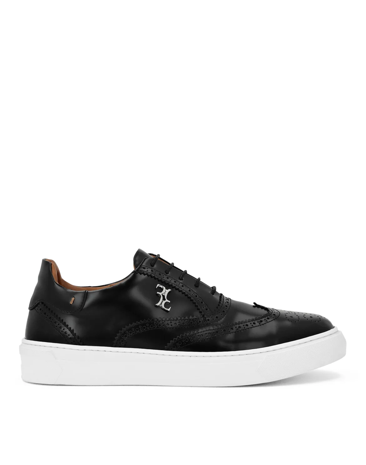 Leather Lo-Top Sneakers, цвет: Черный