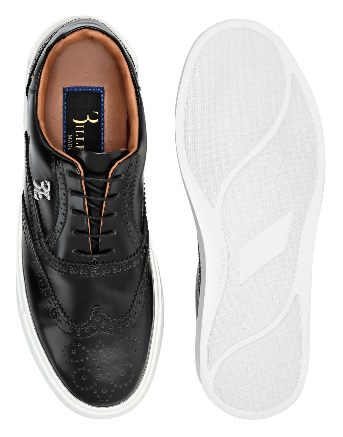 Leather Lo-Top Sneakers, цвет: Черный
