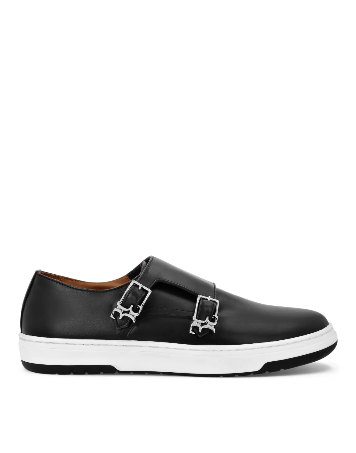 Leather Lo-Top Sneakers, цвет: Черный
