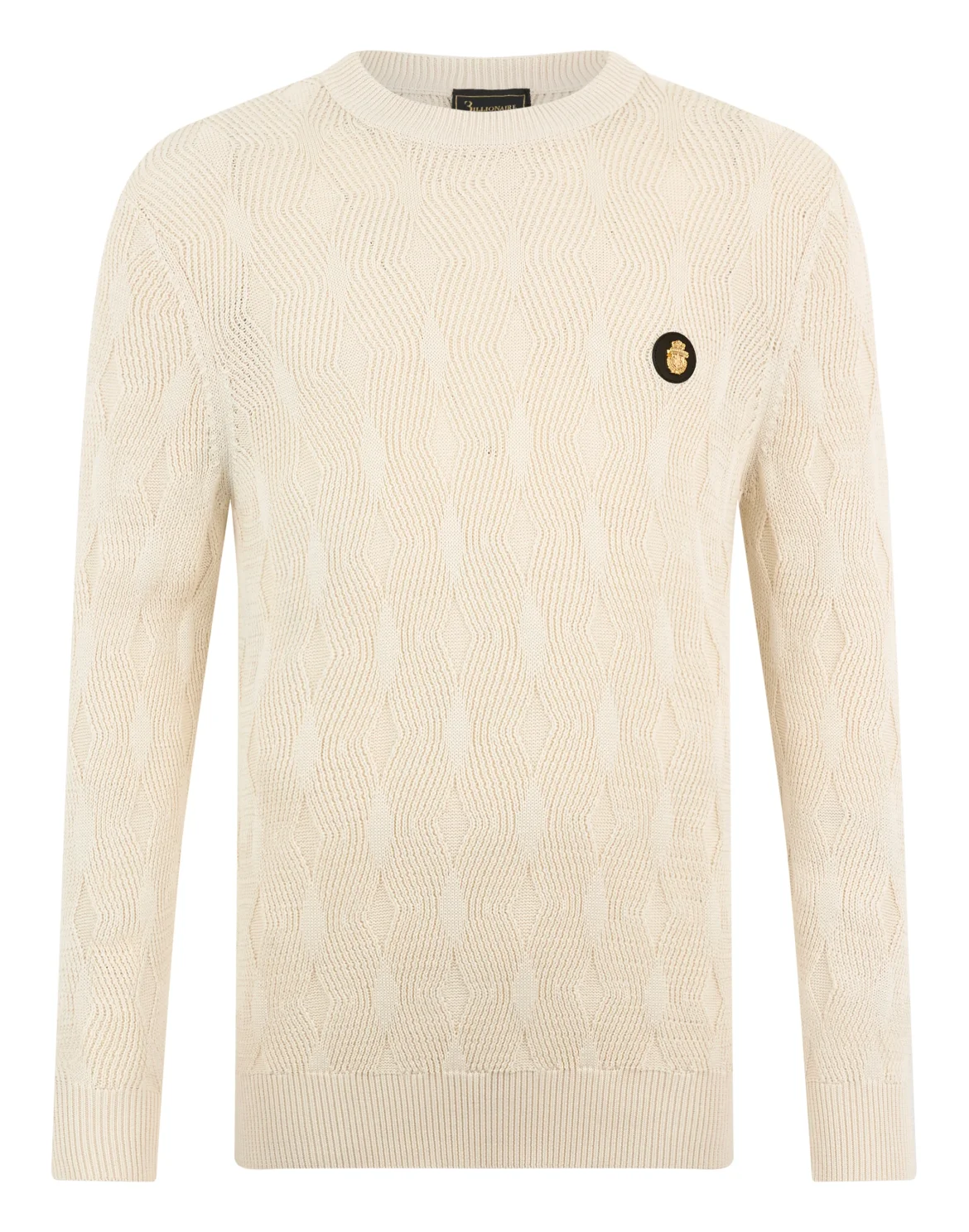 Wool Silk Roundneck Pullover Braids, цвет: Бежевый