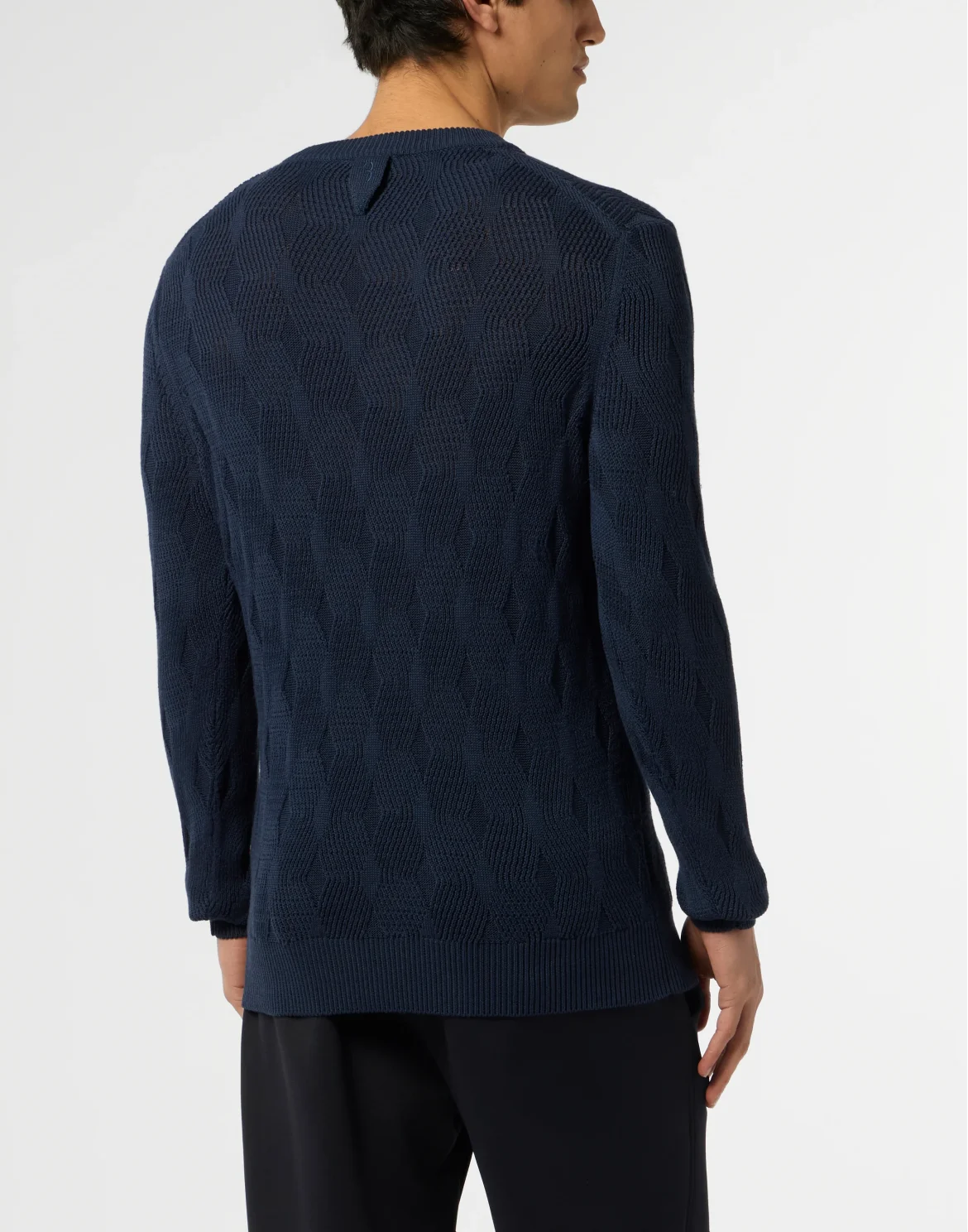 Wool Silk Roundneck Pullover Braids, цвет: Синий
