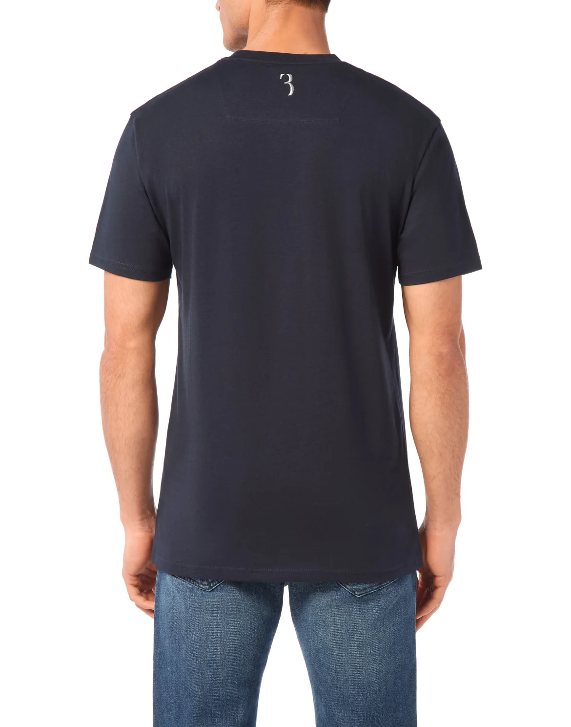 Embroidered Round Neck T-Shirt Crest, цвет: Синий