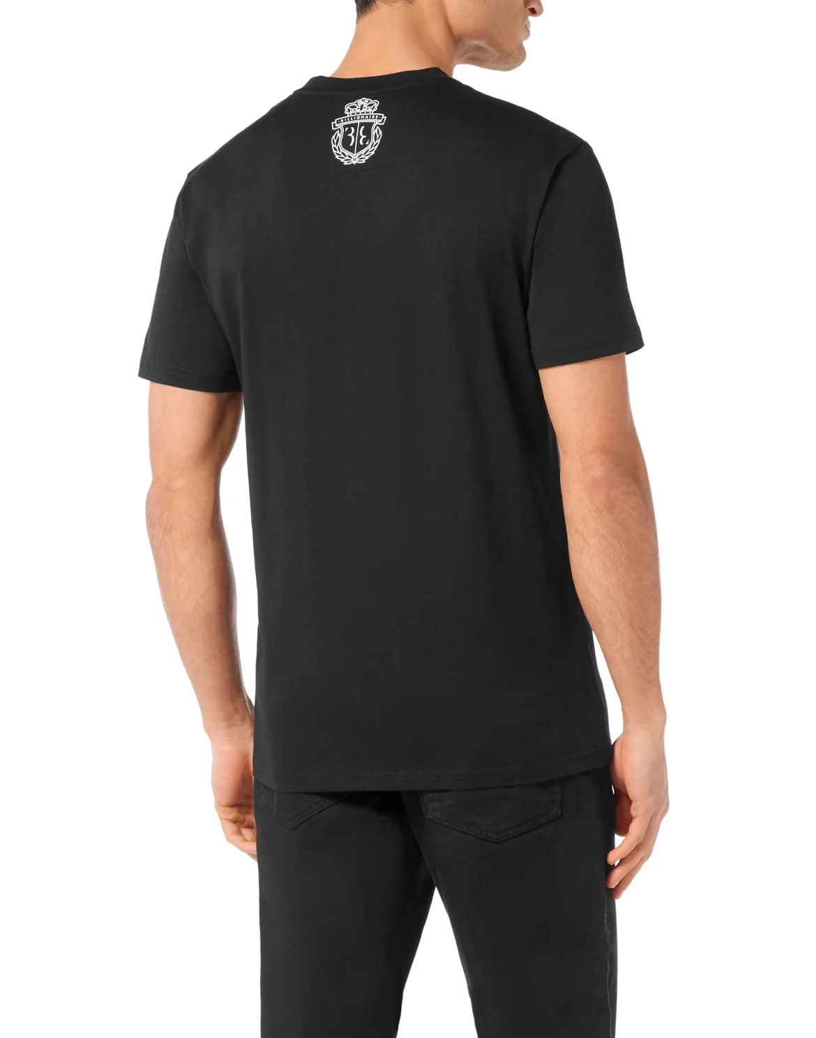 Embroidered Round Neck T-Shirt Lion, цвет: Черный