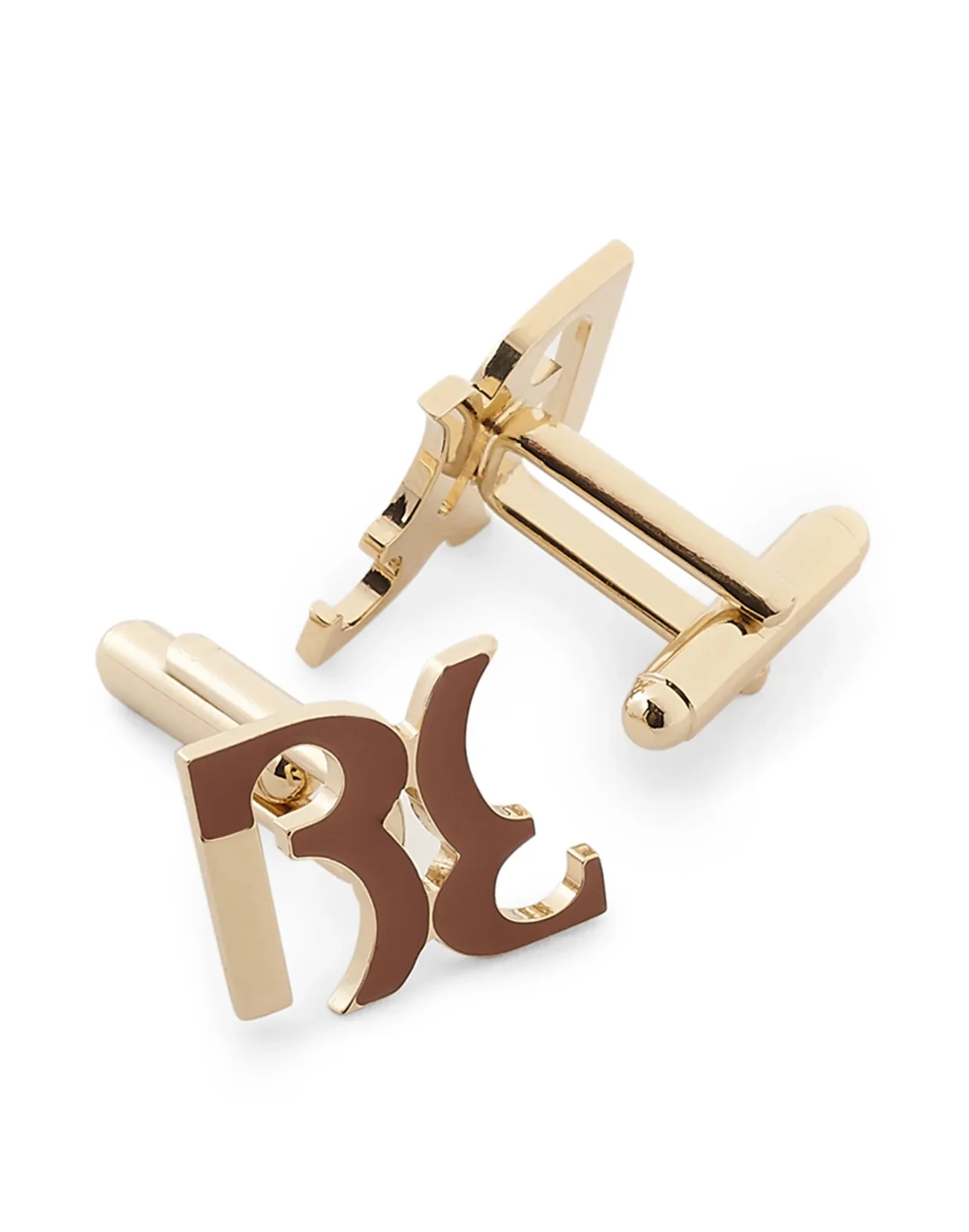 metal cufflinks "Cuff BB", цвет: Коричневый