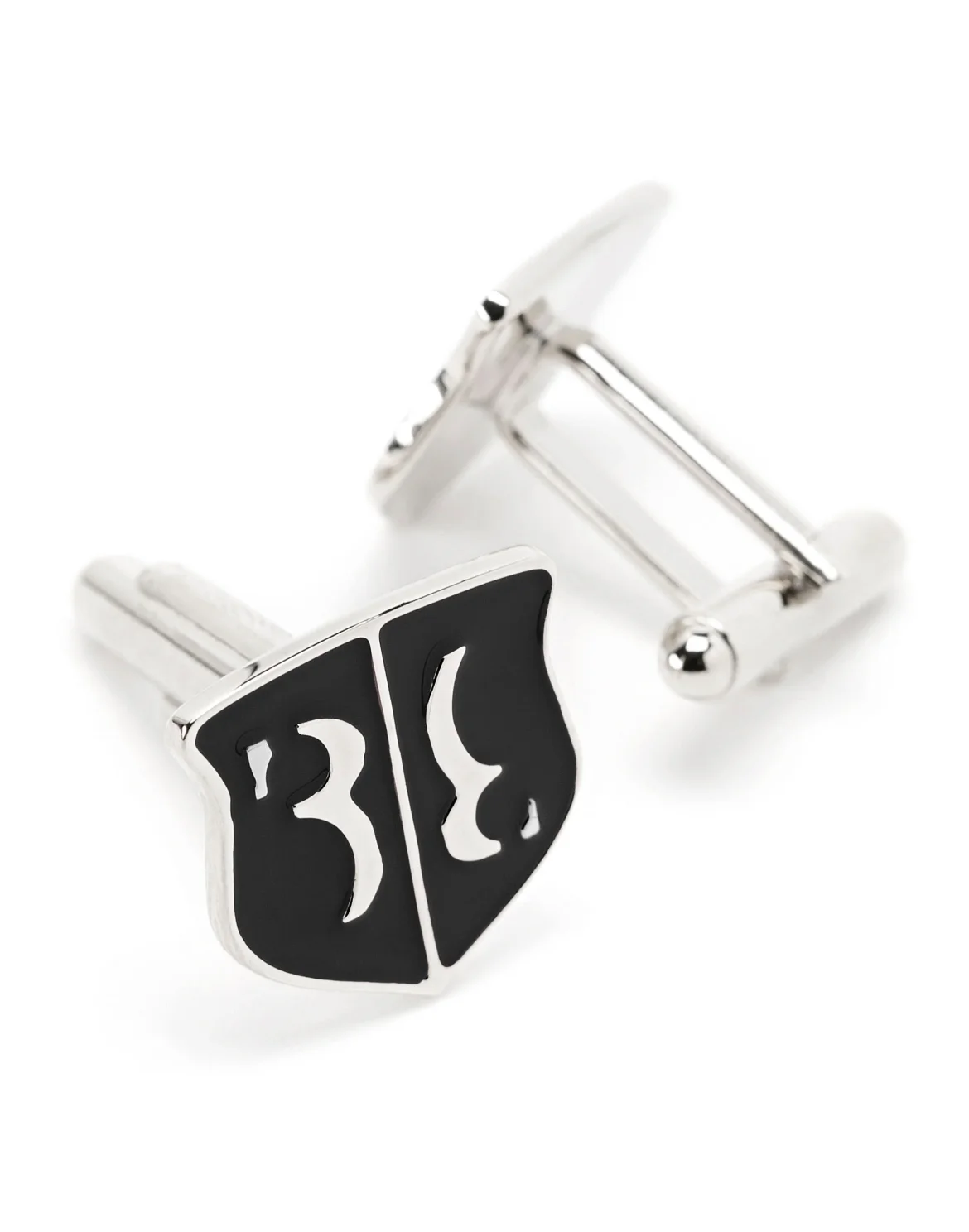 metal cufflinks "Cuff BB set", цвет: Черный