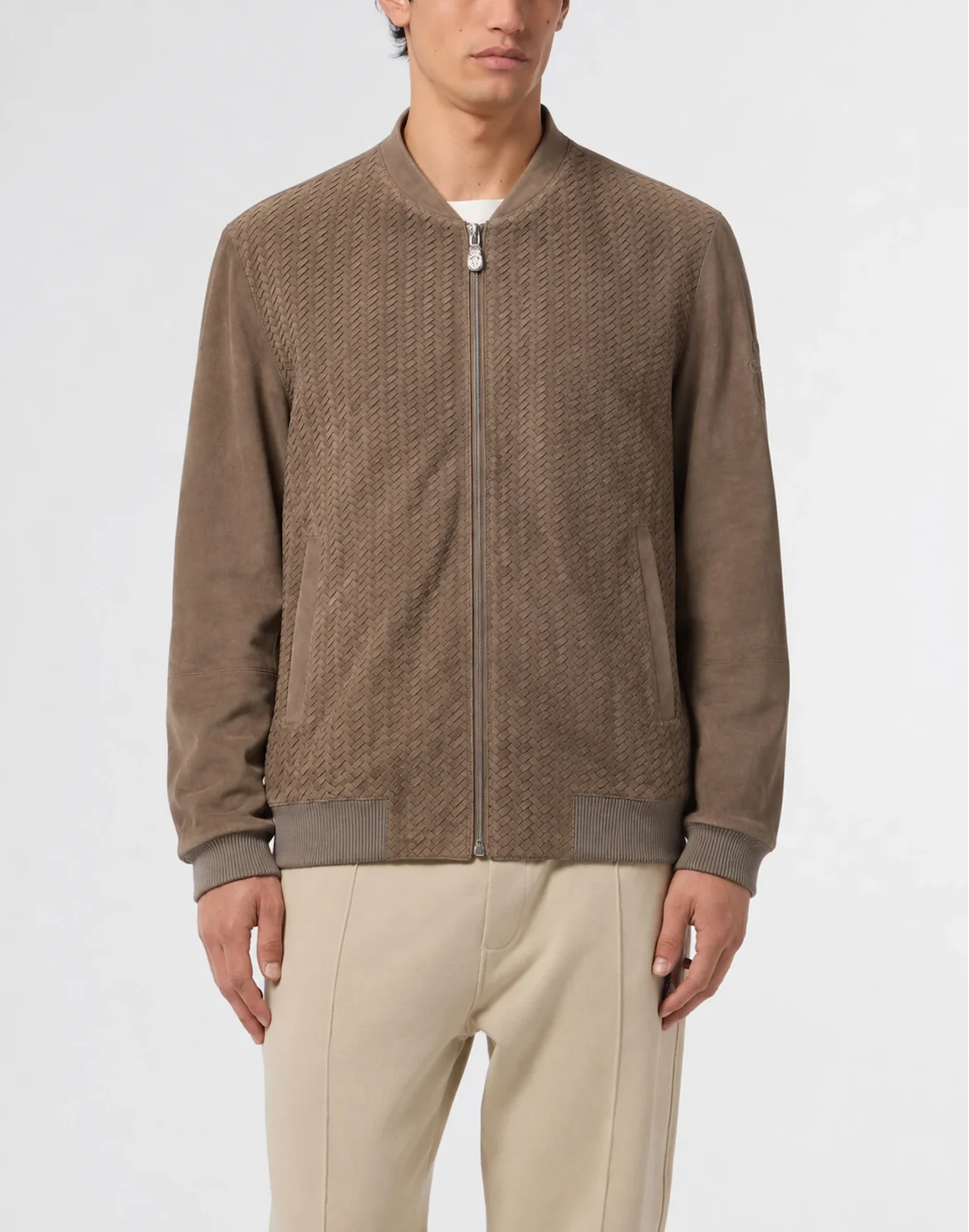 Leather Bomber "Alexander", цвет: Серый