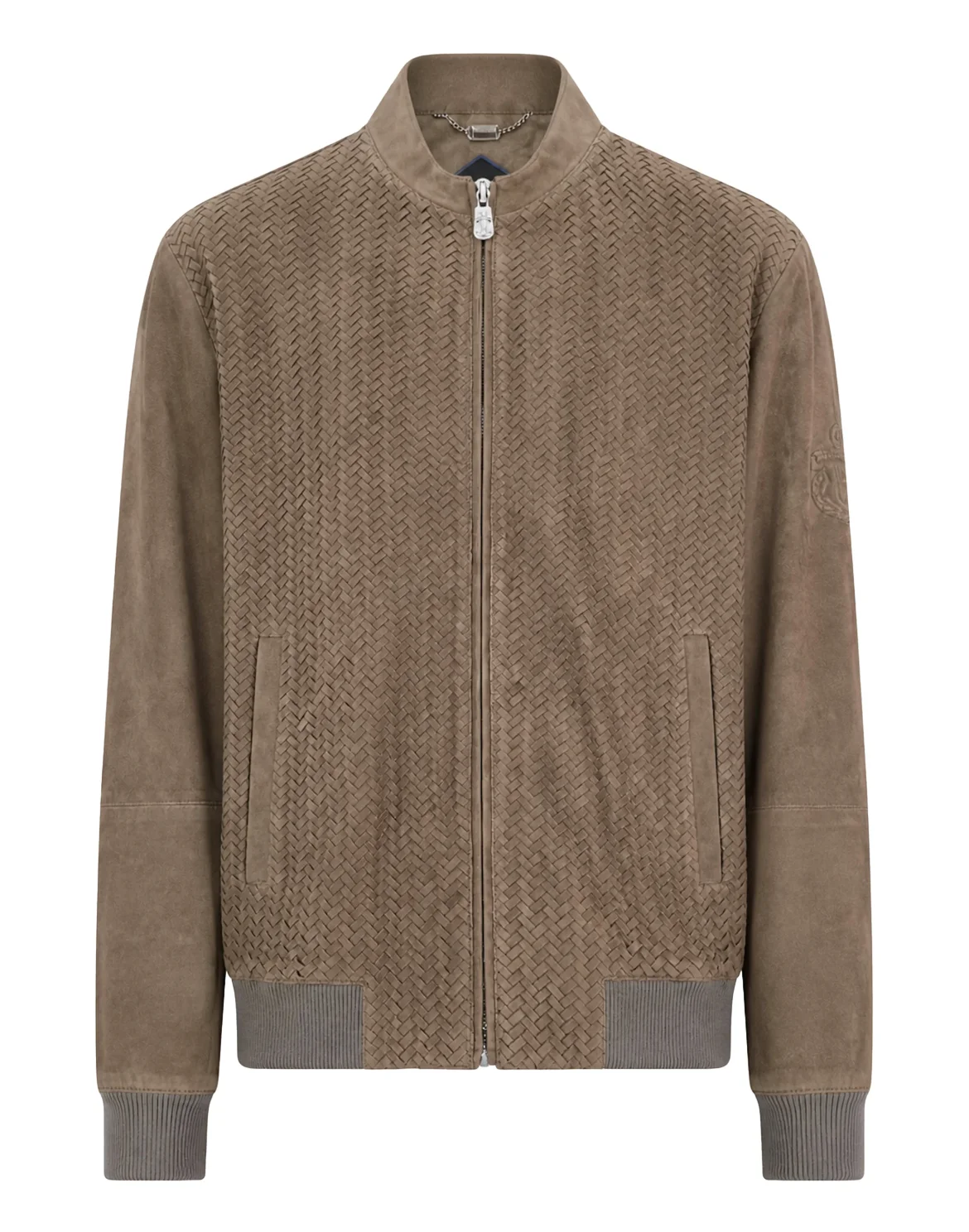 Leather Bomber "Alexander", цвет: Серый