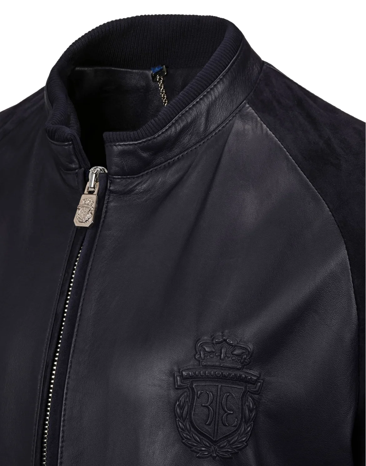 Leather Bomber "Austen", цвет: Синий