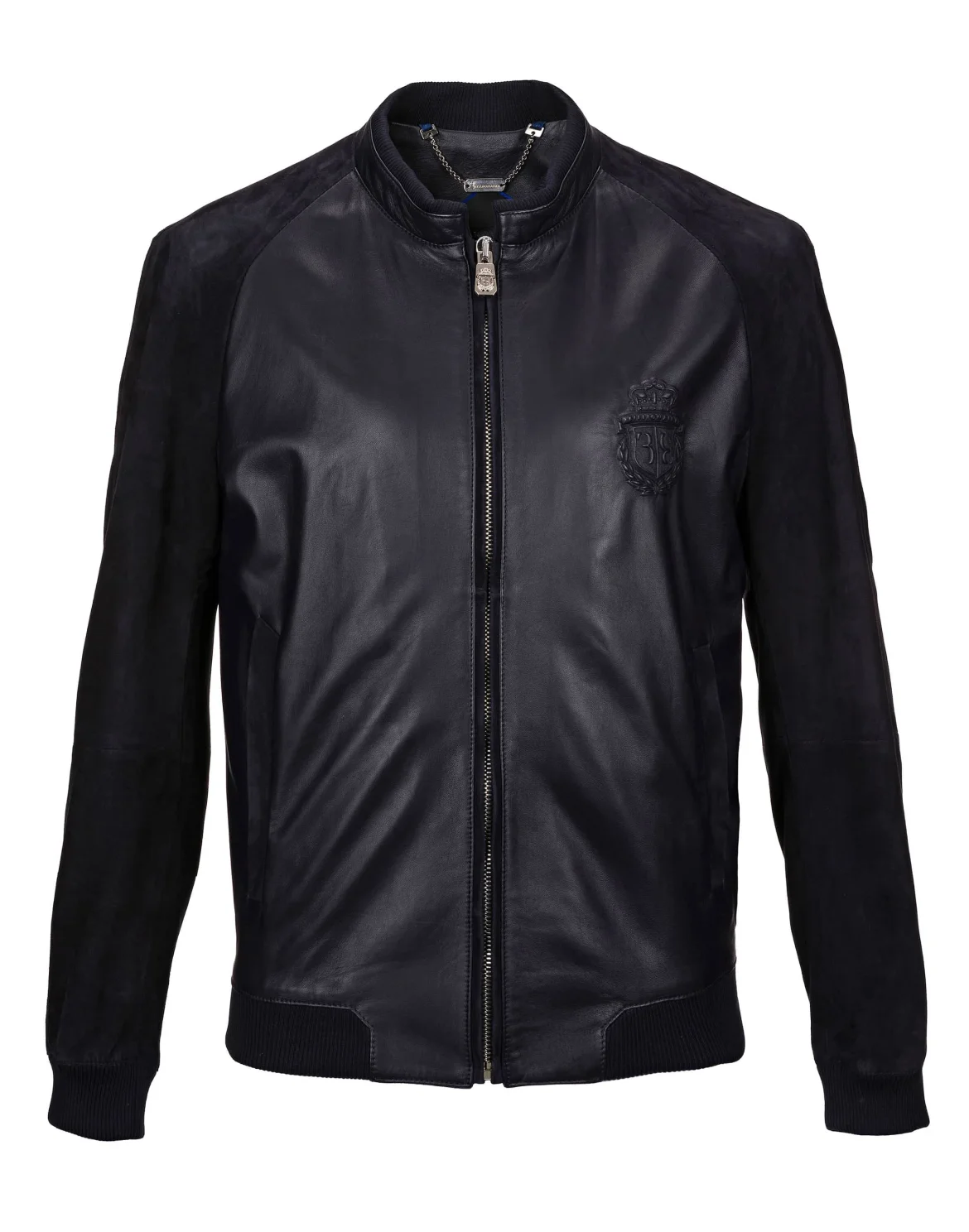 Leather Bomber "Austen", цвет: Синий