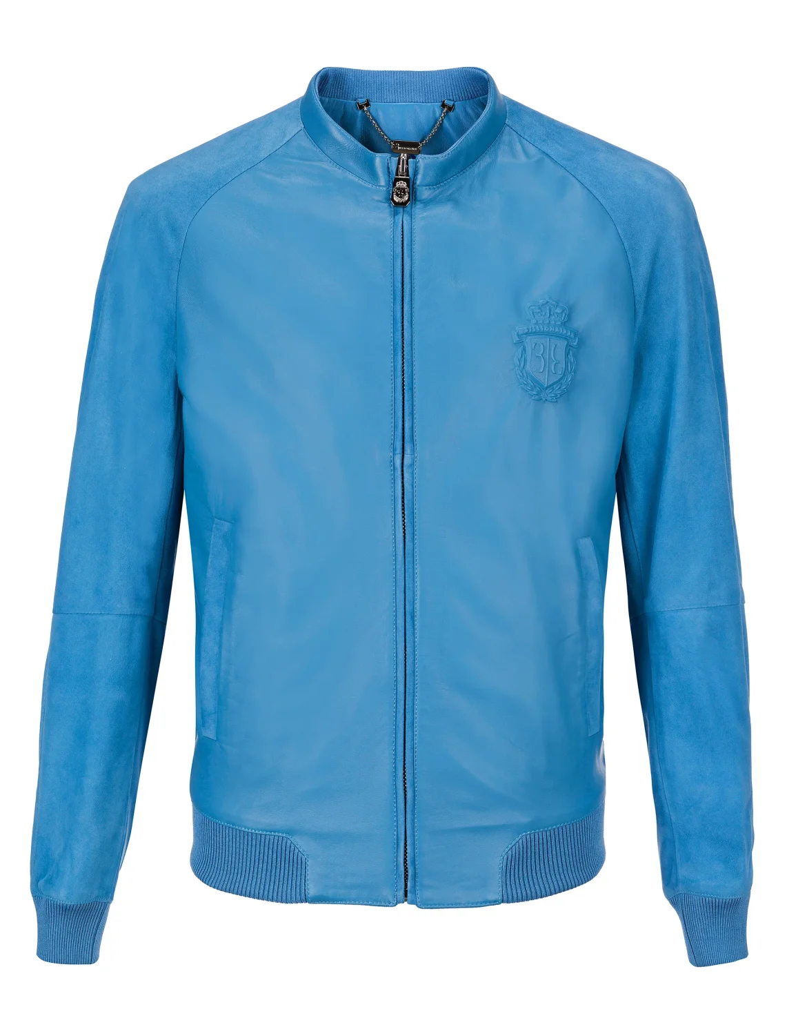 Leather Bomber "Austen", цвет: Синий