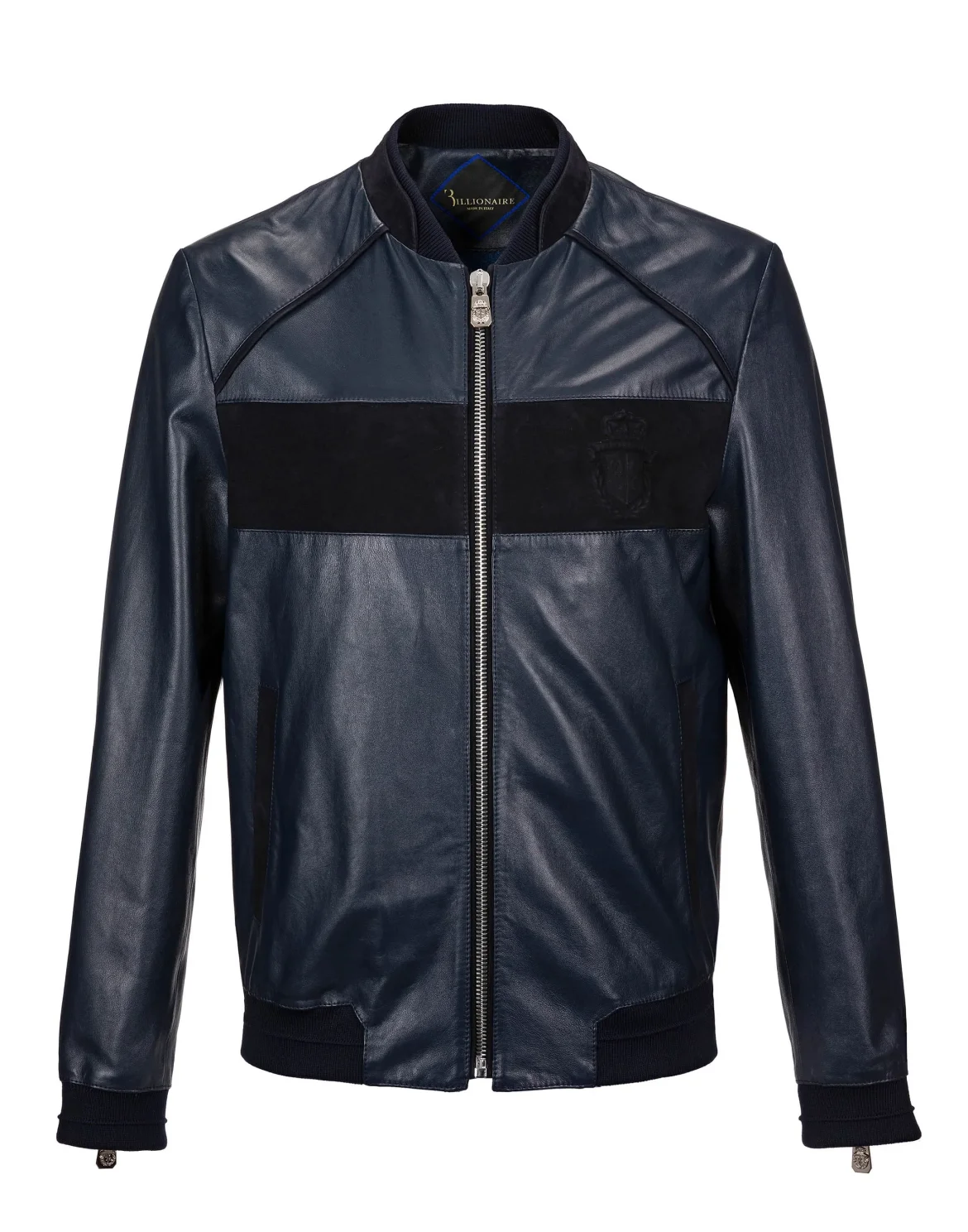 Leather Bomber "Basil", цвет: Синий