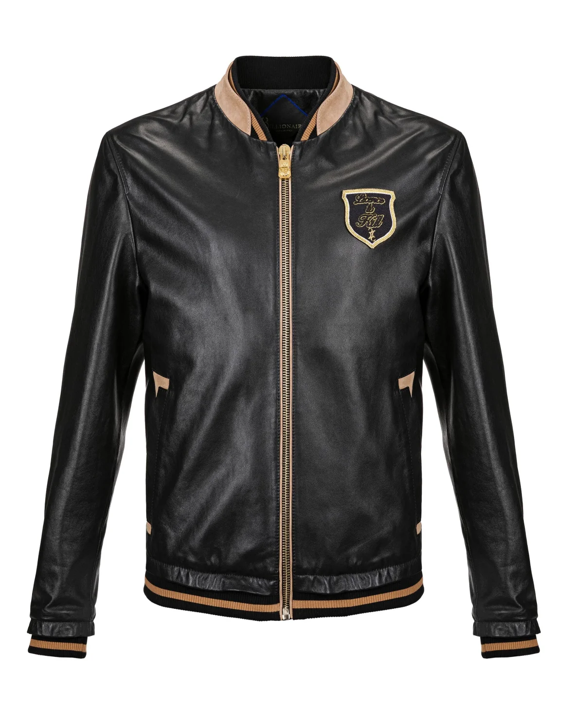 Leather Bomber "Benjamin", цвет: Черный
