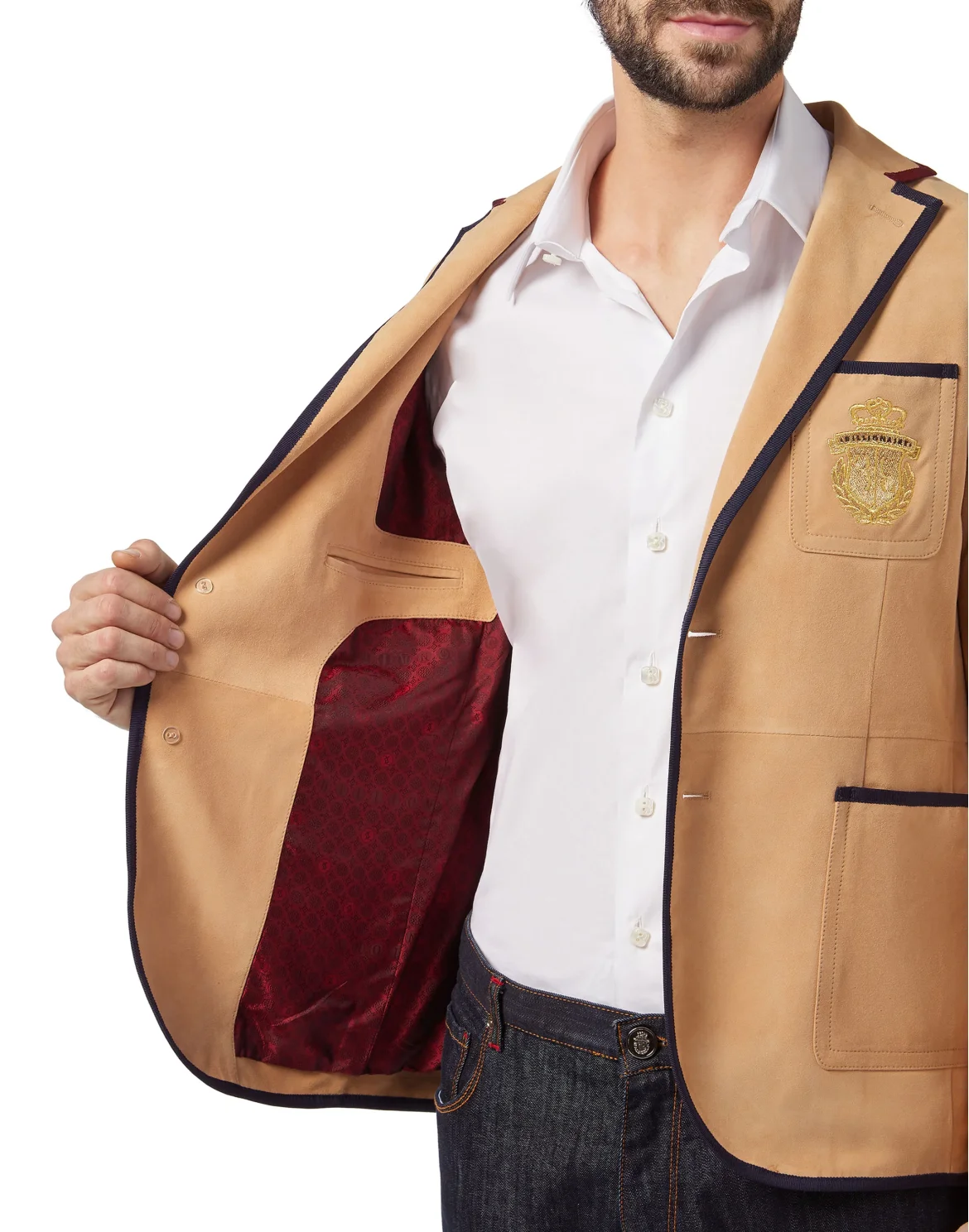 Leather Blazer "Baldwin", цвет: Бежевый