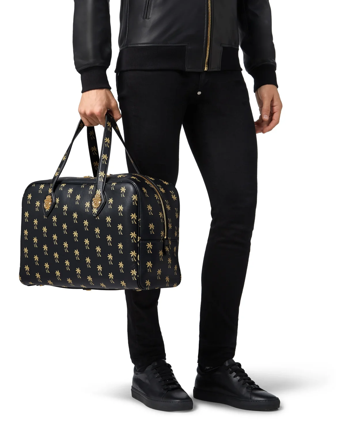 Medium Travel Bag Palms, цвет: Черный