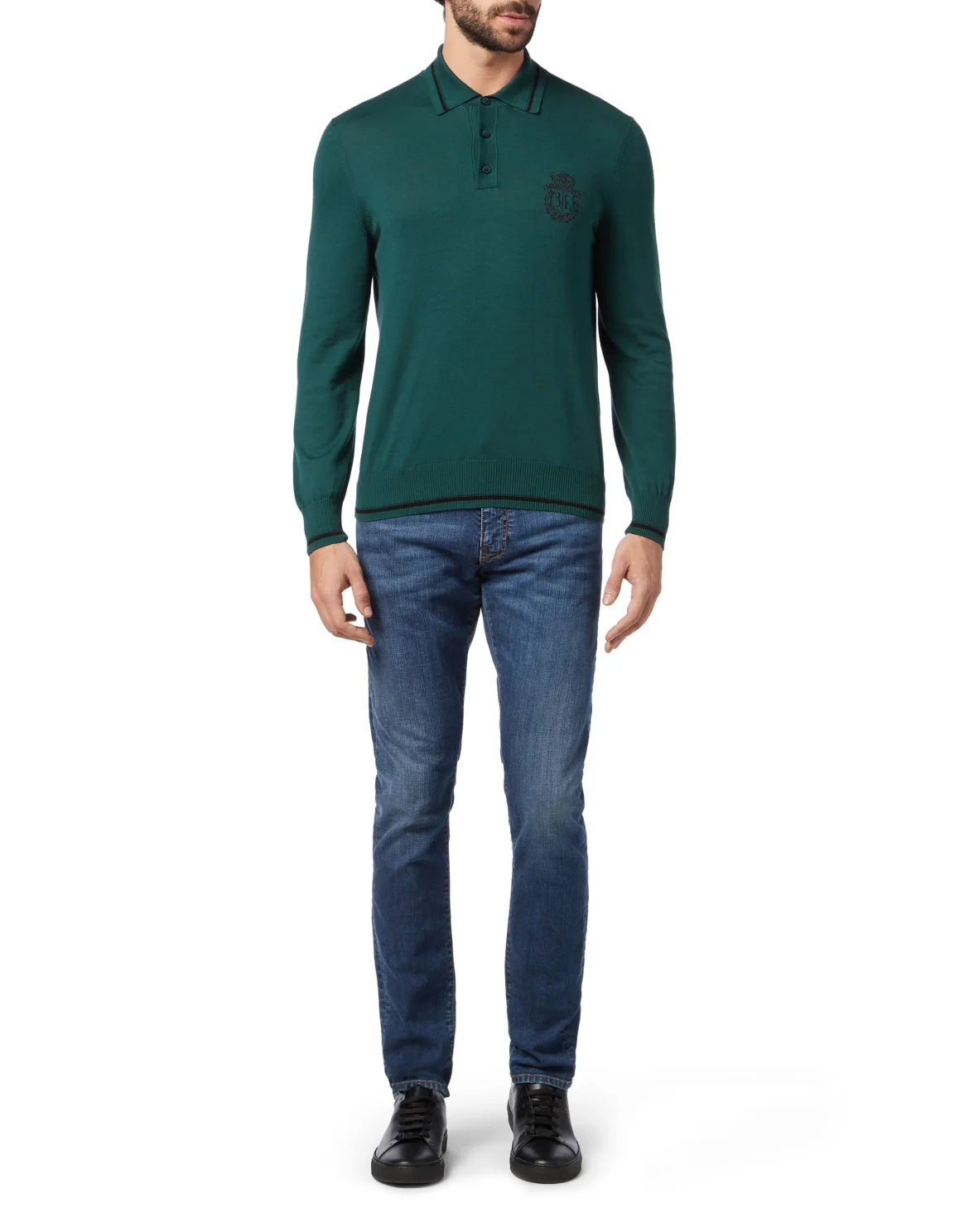 Pullover Polo-Neck LS Double B, цвет: Зеленый