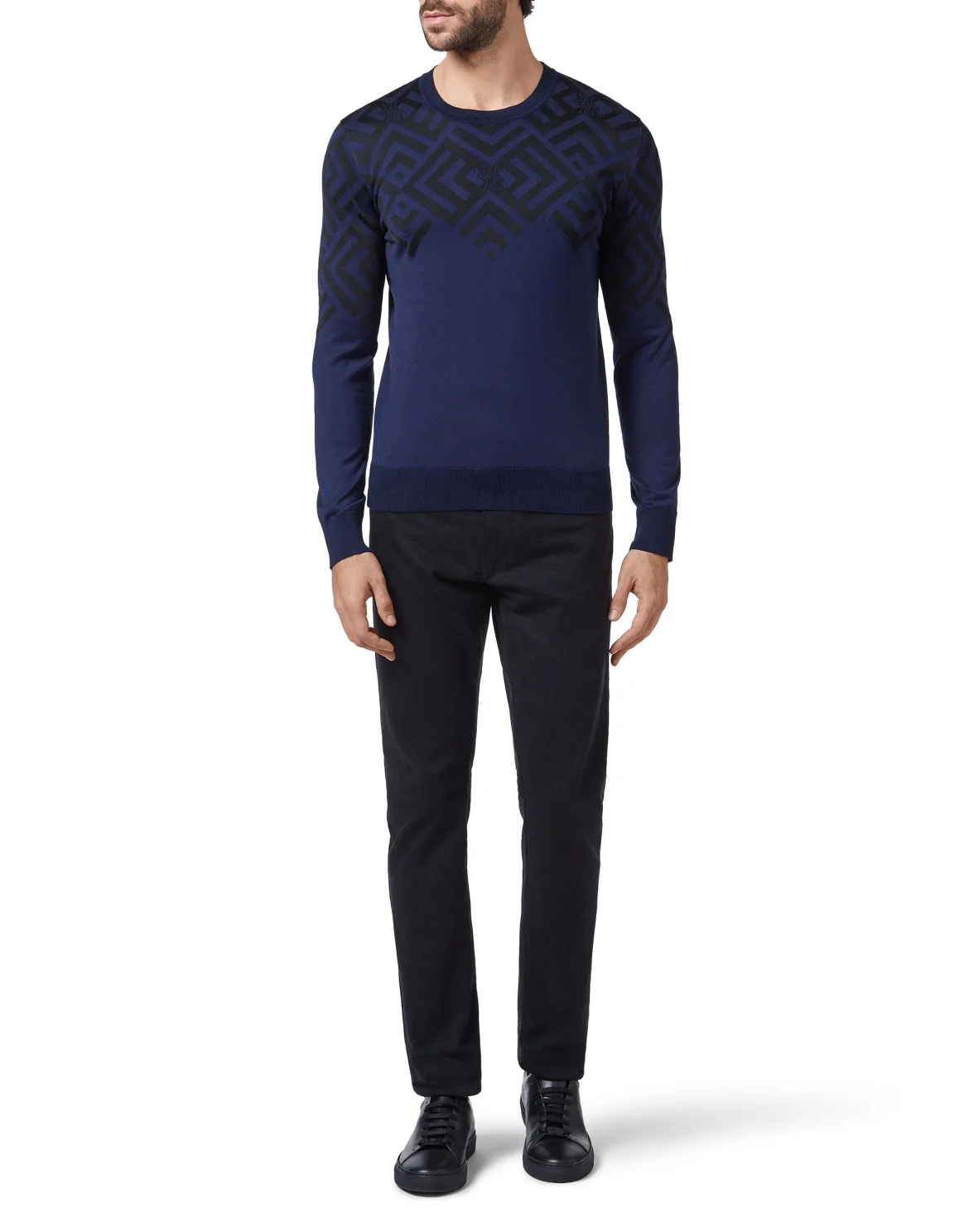 Pullover Round Neck LS Double B, цвет: Синий