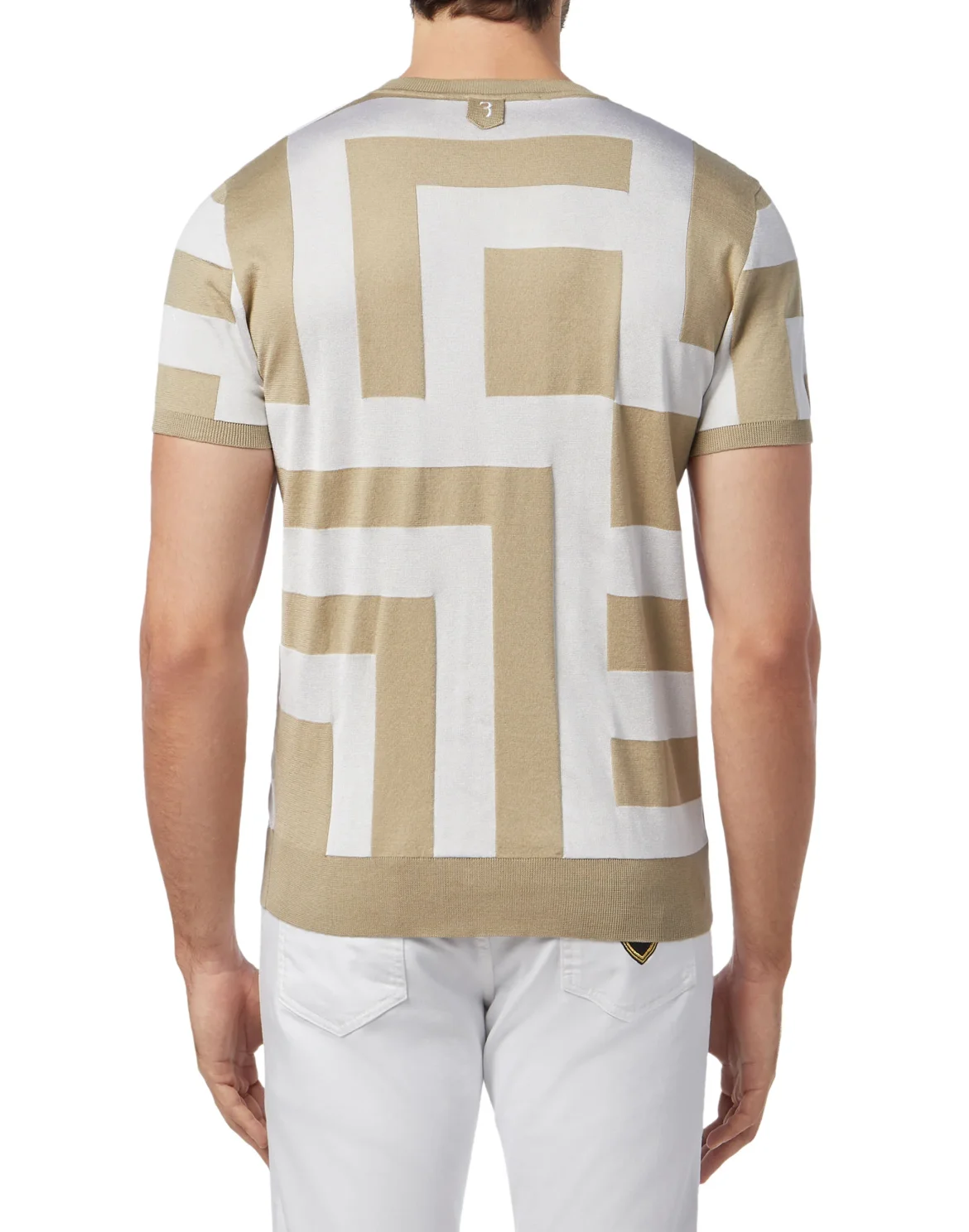 Pullover Round Neck SS Geometric, цвет: Бежевый