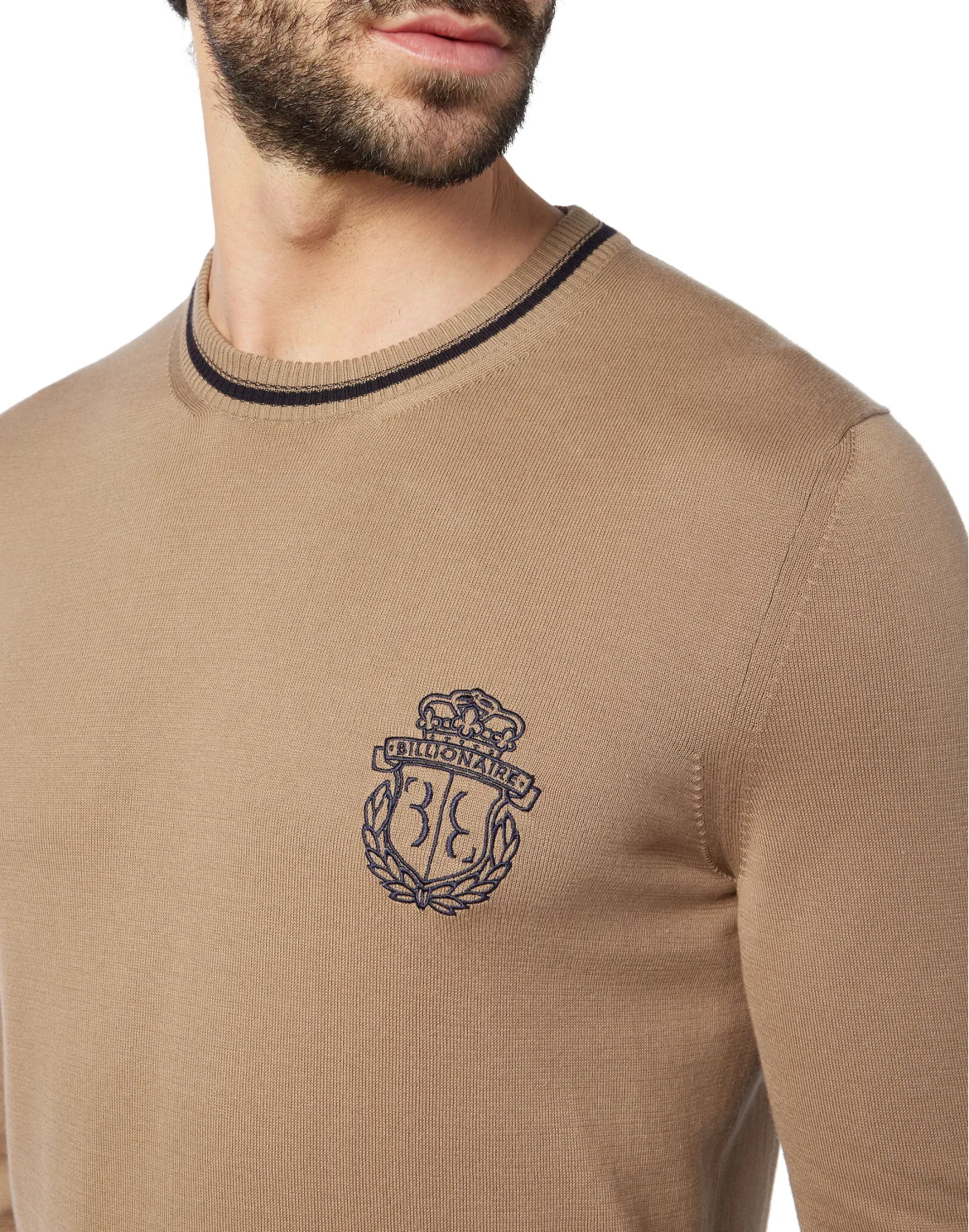 Pullover Round Neck LS Double B, цвет: Бежевый