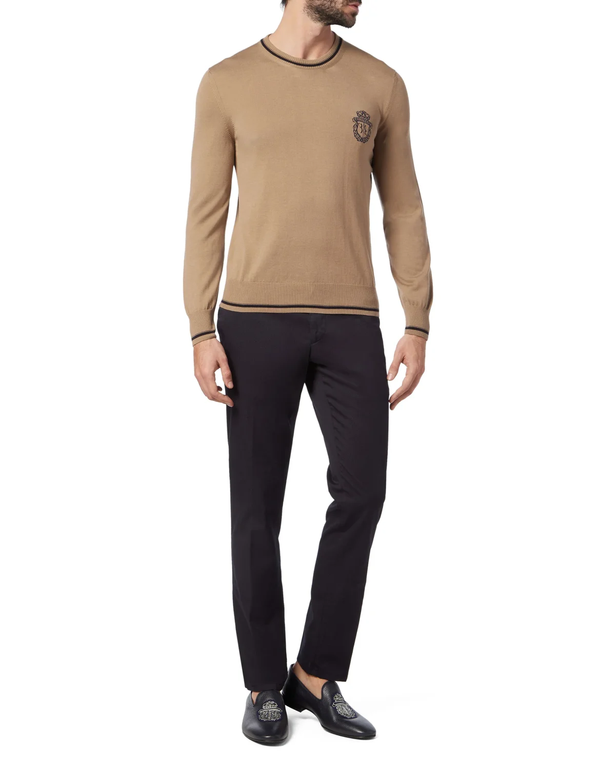 Pullover Round Neck LS Double B, цвет: Бежевый