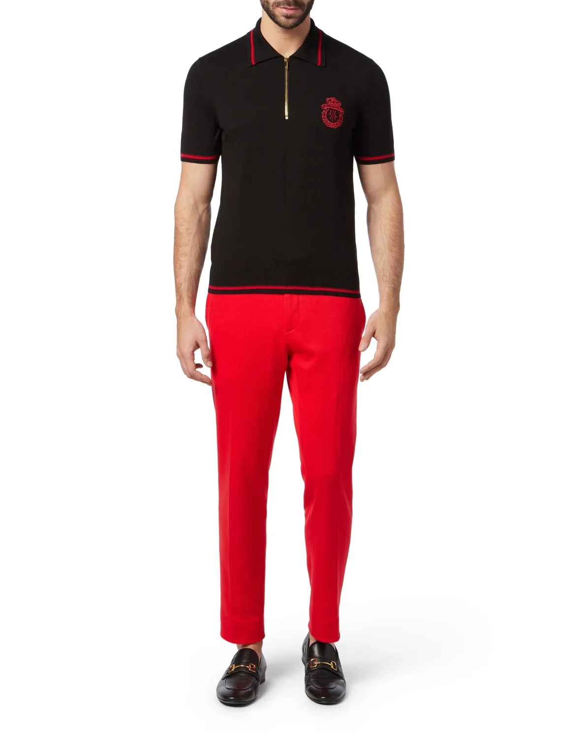 Pullover zip mock SS Double B, цвет: Черный