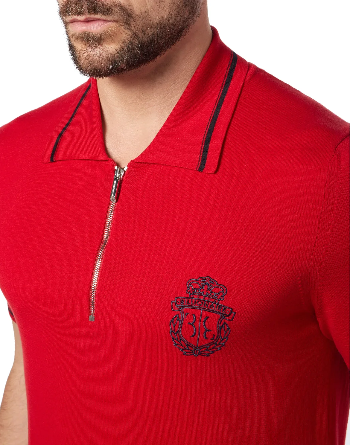 Pullover zip mock SS Double B, цвет: Красный