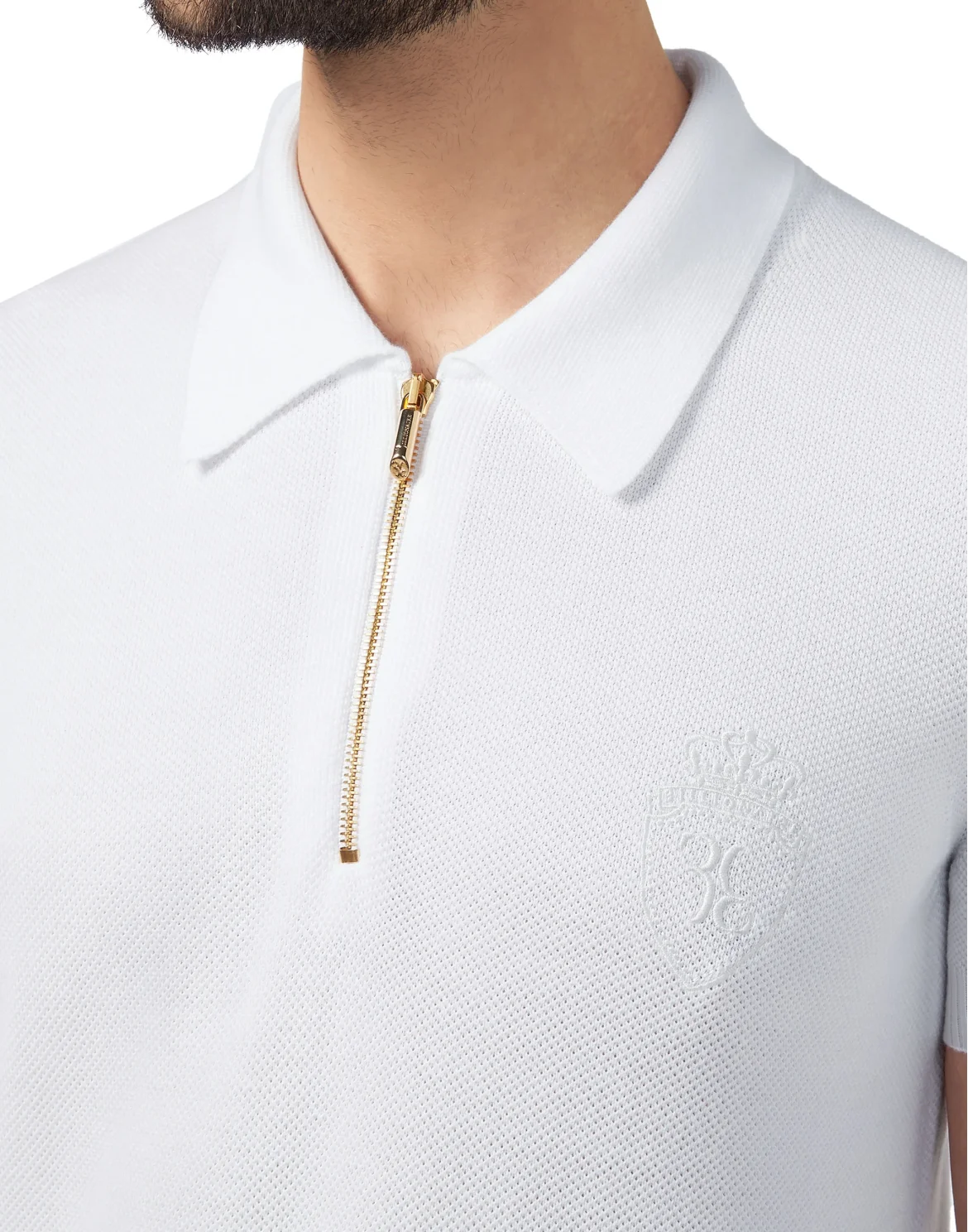 Pullover zip mock SS Crest, цвет: Белый