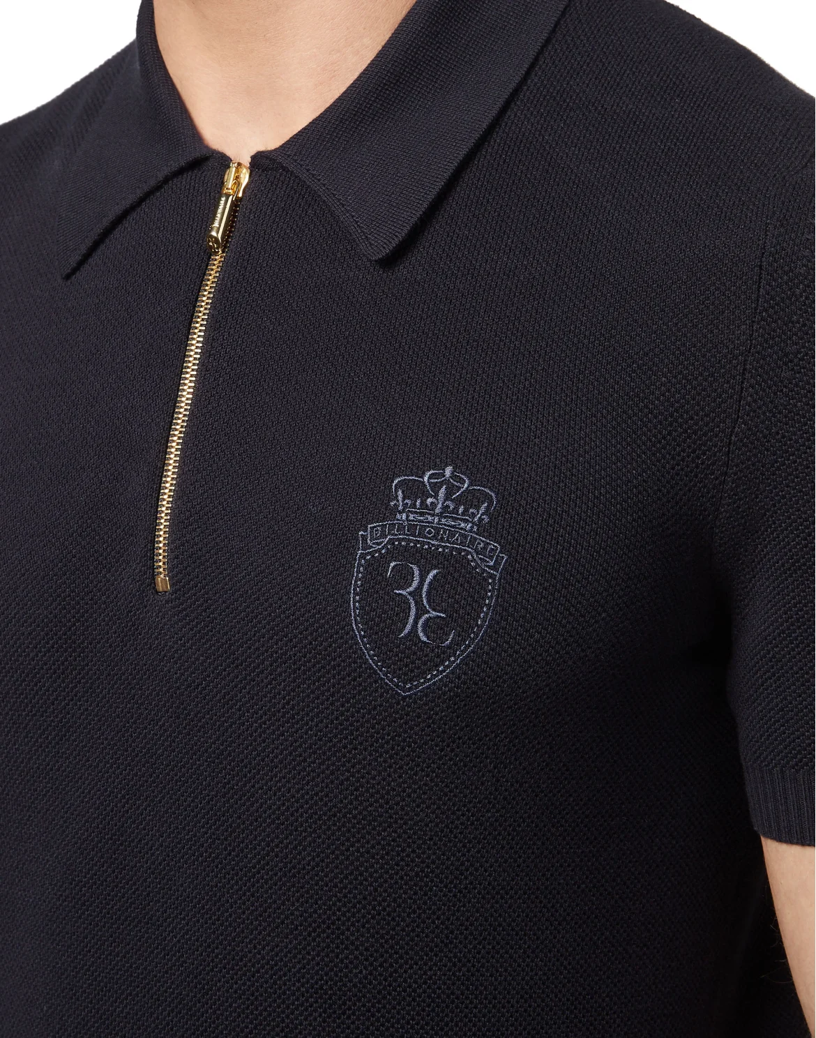 Pullover zip mock SS Crest, цвет: Черный