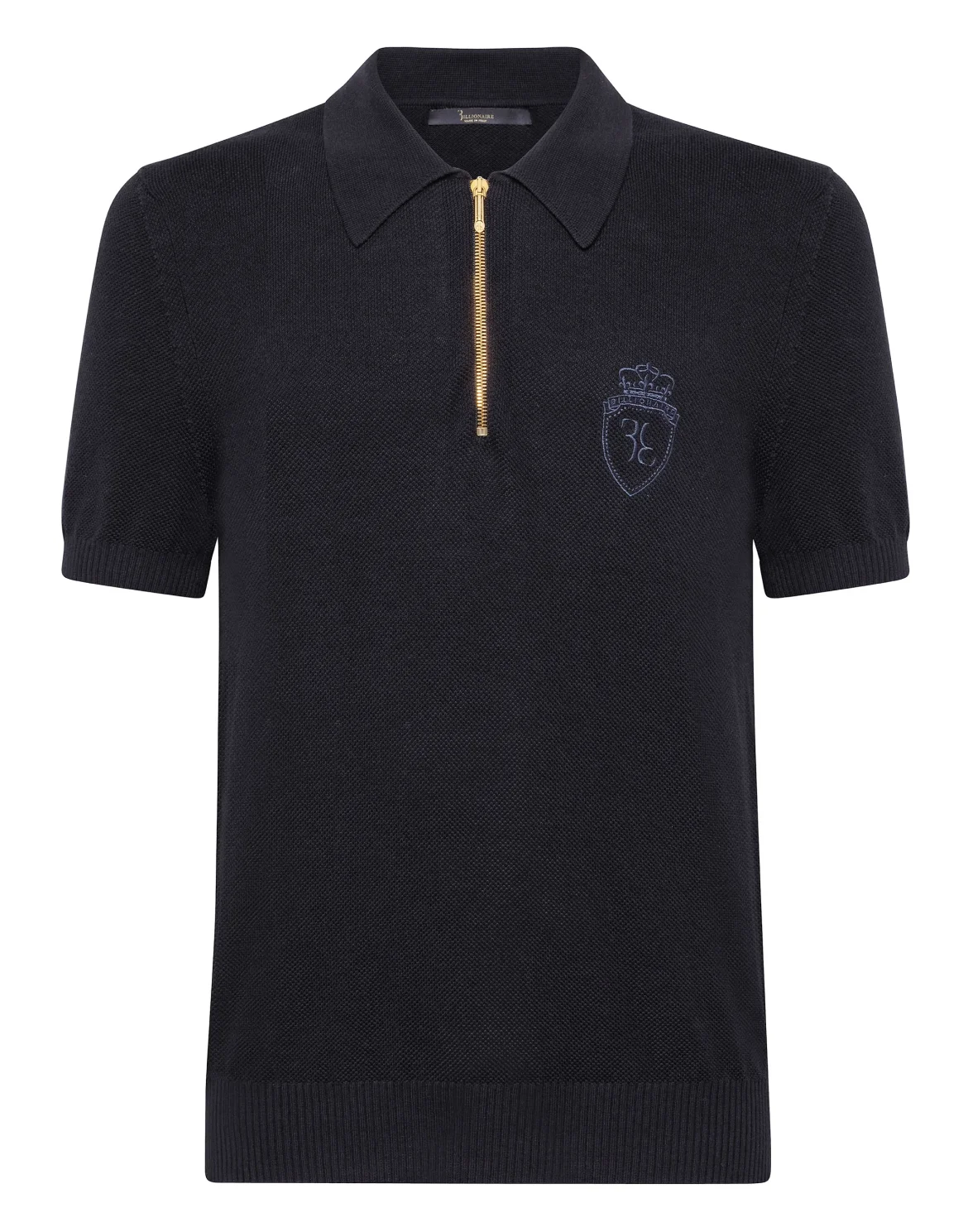 Pullover zip mock SS Crest, цвет: Черный