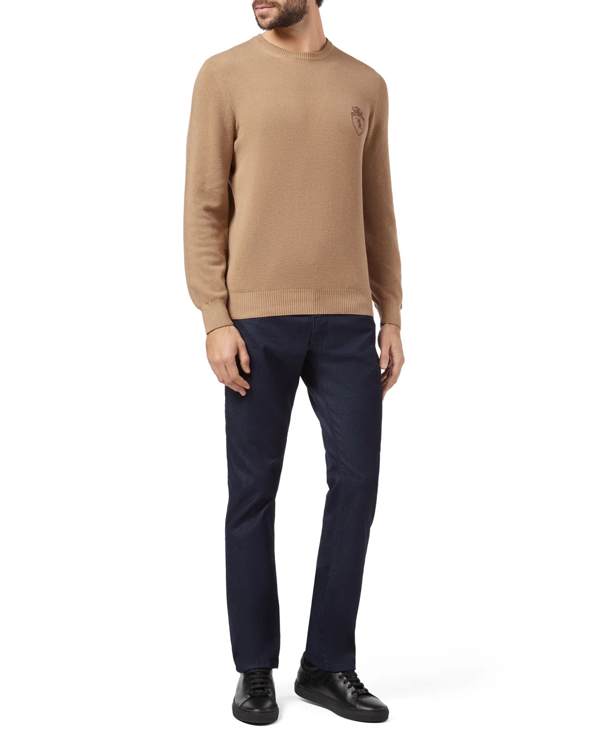 Pullover Round Neck LS Crest, цвет: Бежевый