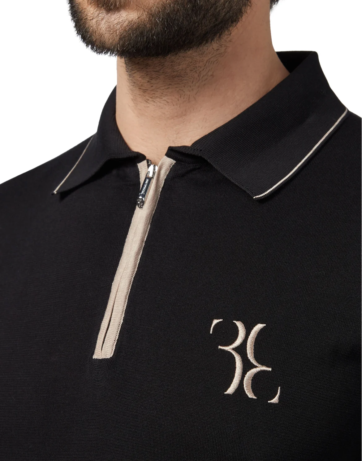 Pullover zip mock SS Double B, цвет: Черный