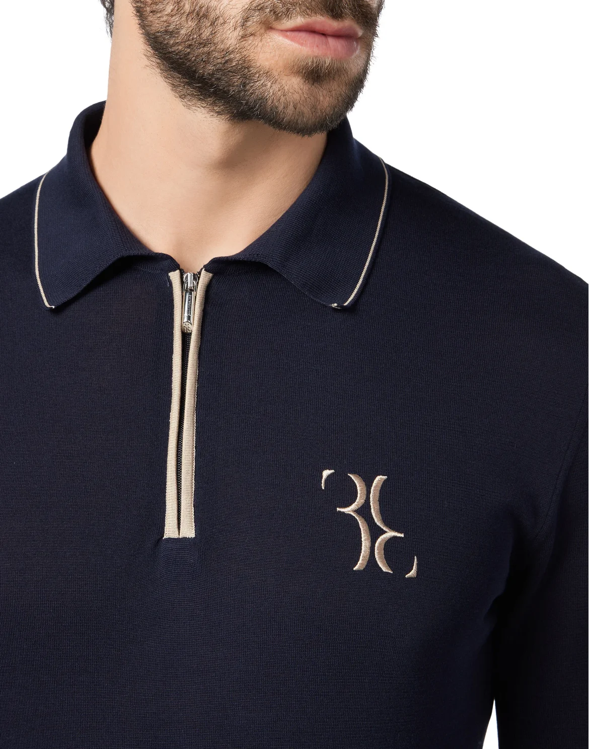 Pullover zip mock SS Double B, цвет: Синий
