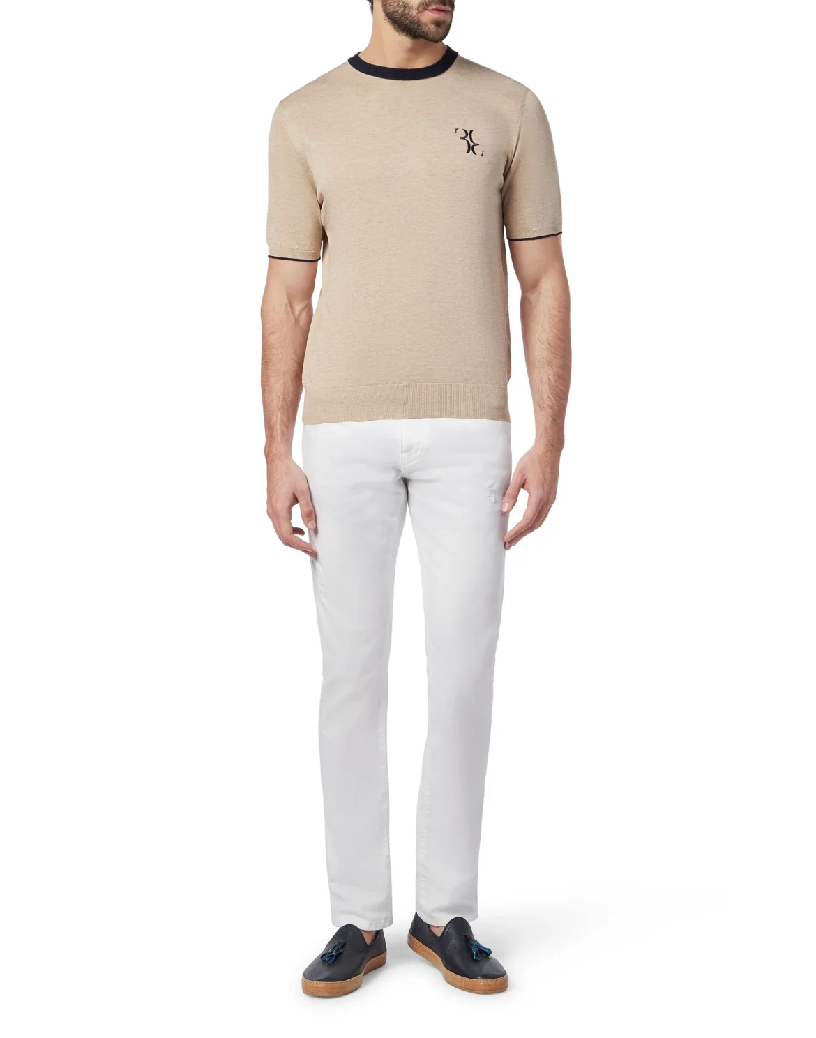 Pullover Round Neck SS Double B, цвет: Бежевый