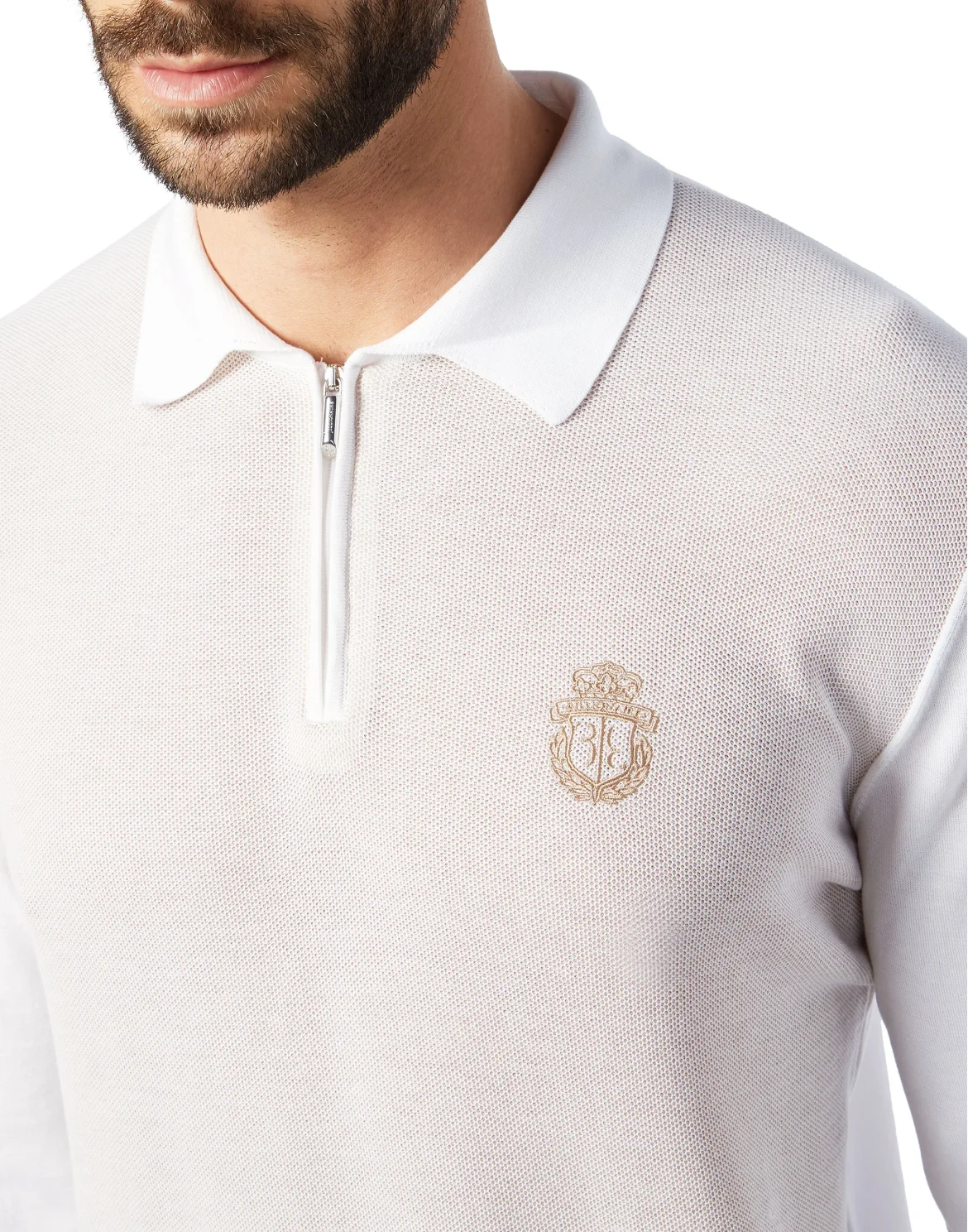 Pullover zip mock LS Crest, цвет: Белый