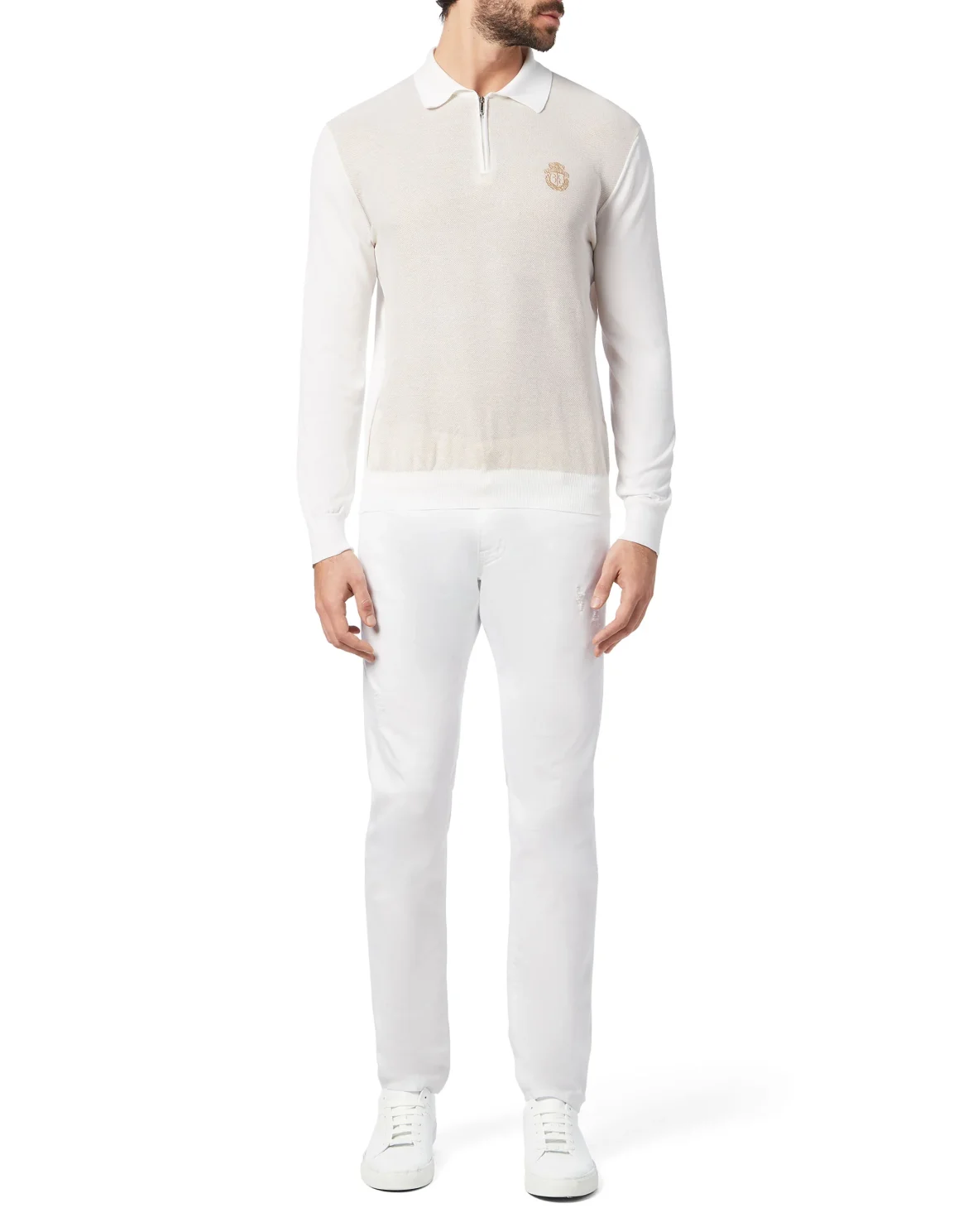 Pullover zip mock LS Crest, цвет: Белый