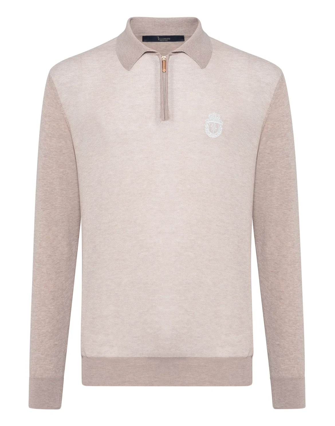 Pullover zip mock LS Crest, цвет: Бежевый