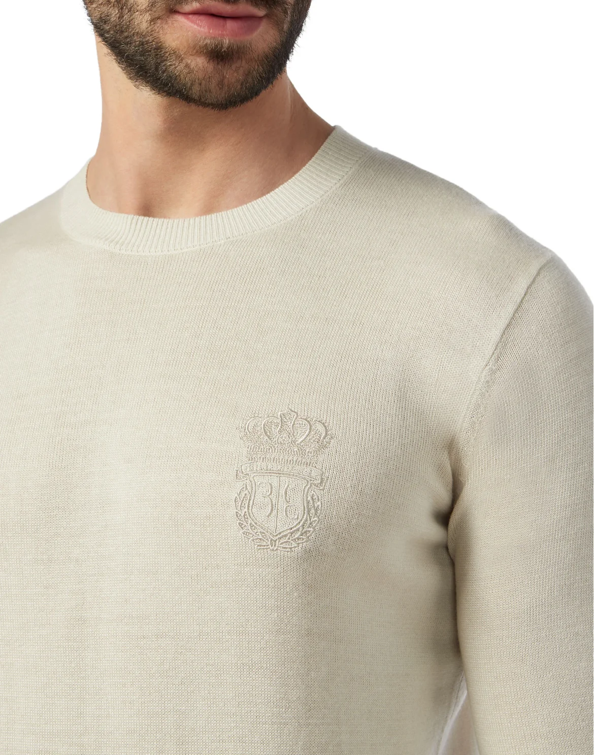 Pullover Round Neck LS Crest, цвет: Бежевый