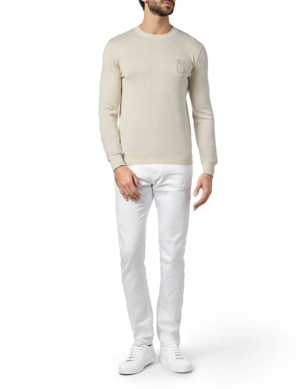 Pullover Round Neck LS Crest, цвет: Бежевый