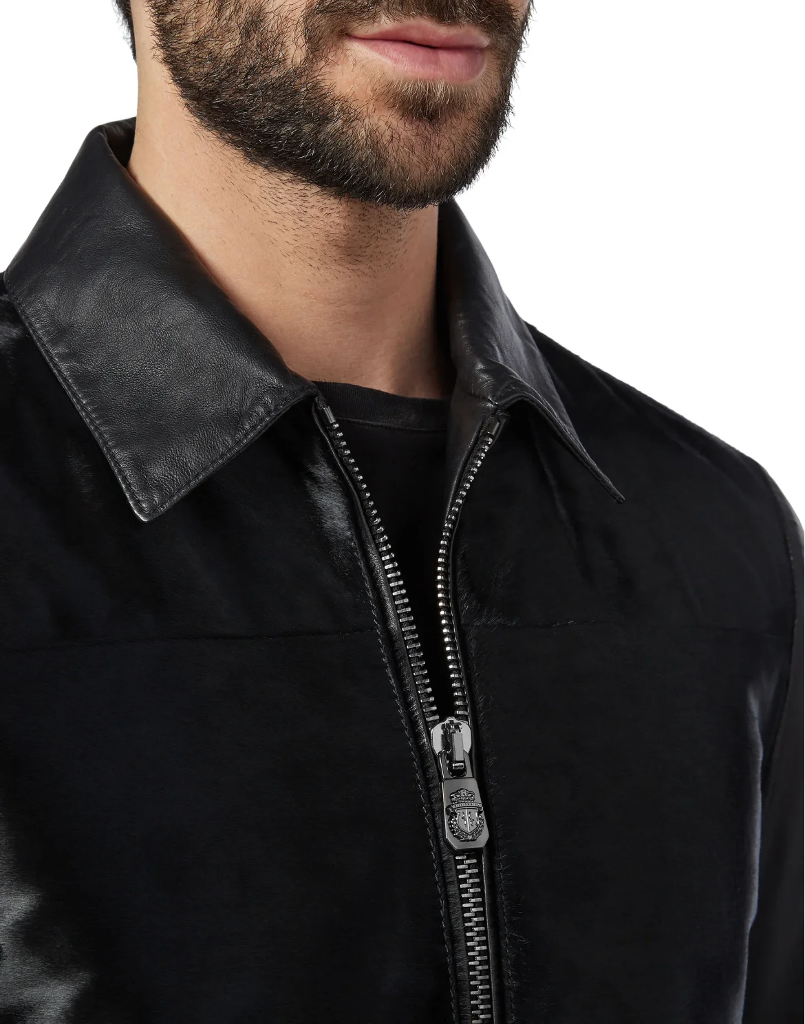 Leather Bomber Crest, цвет: Черный