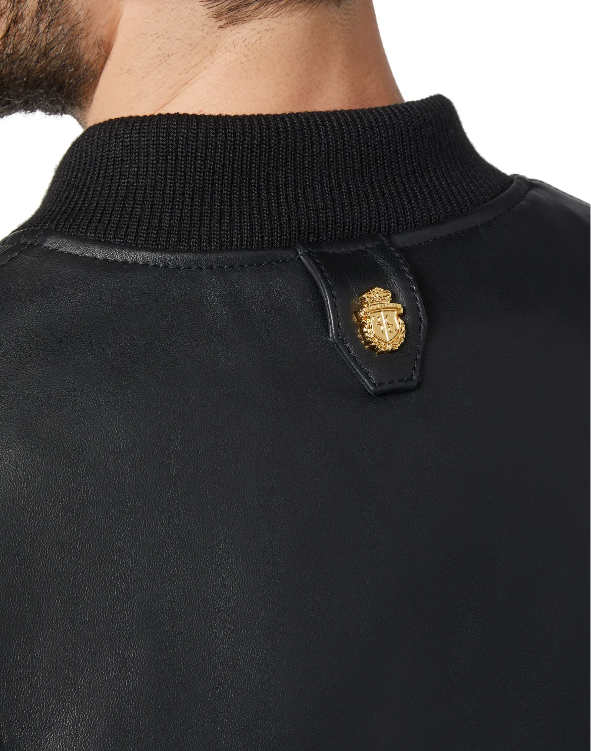 Leather Bomber Crest, цвет: Черный