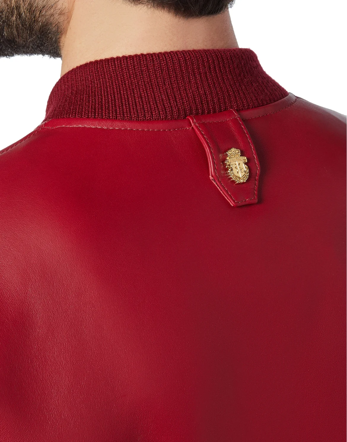 Leather Bomber Crest, цвет: Красный