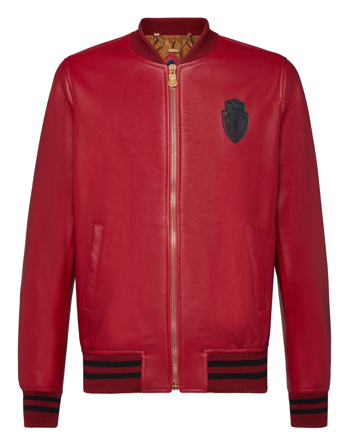 Leather Bomber Crest, цвет: Красный