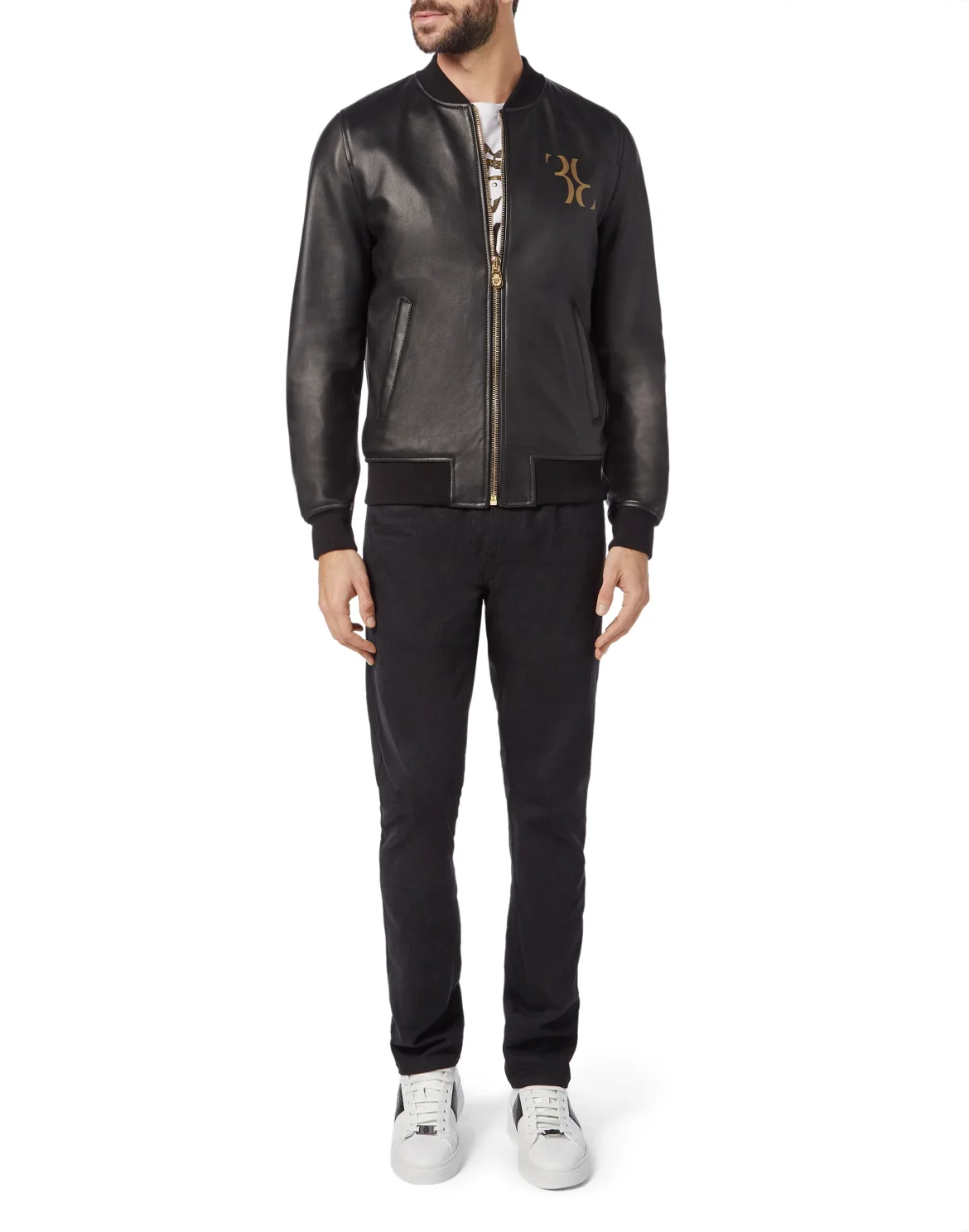 Leather Bomber Members only, цвет: Черный