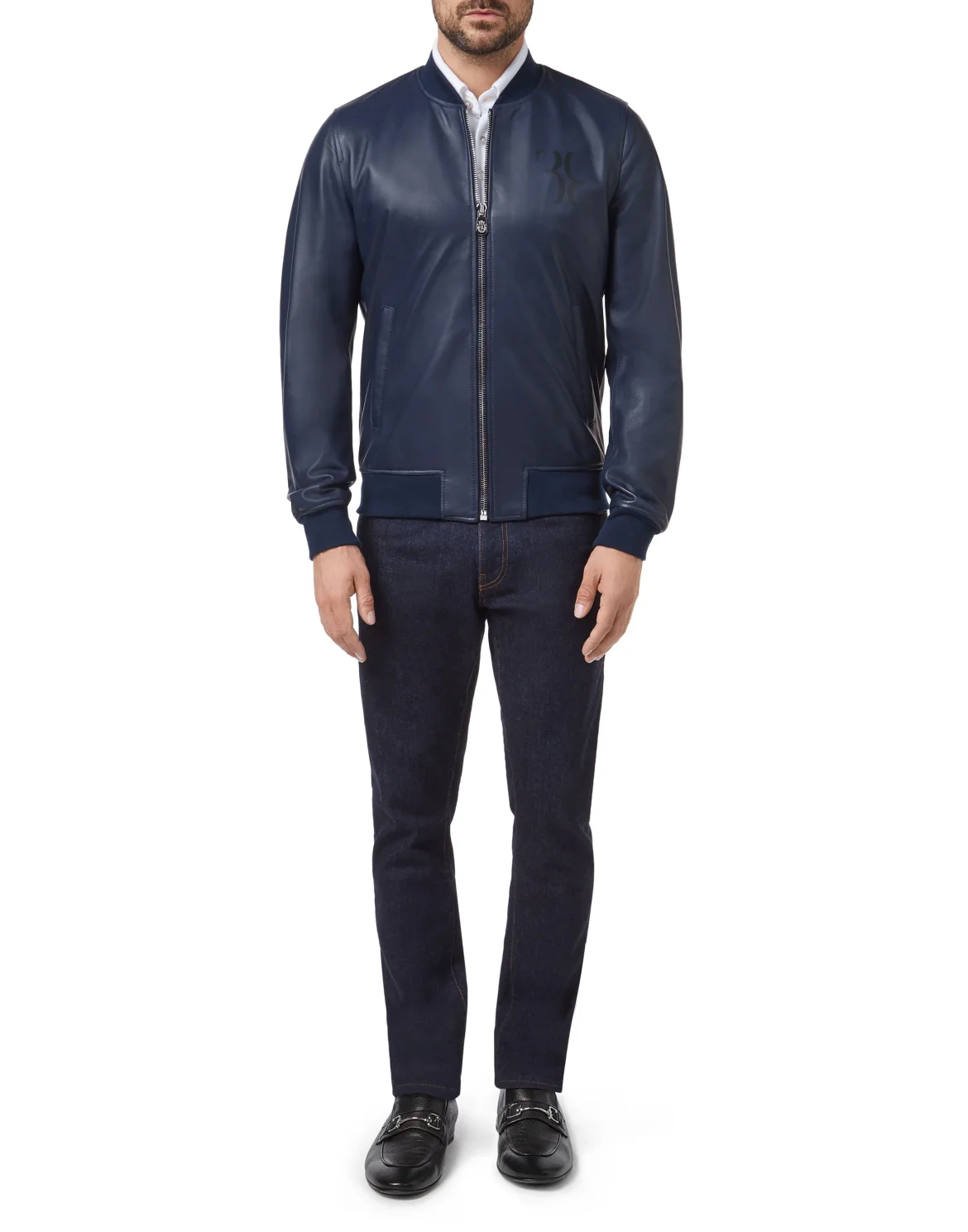 Leather Bomber Members only, цвет: Синий