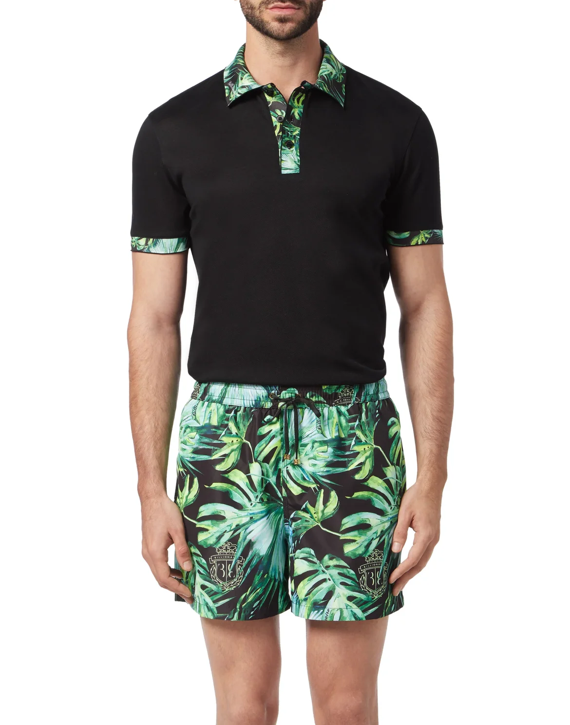 Beachwear Short Trousers Palms, цвет: Черный