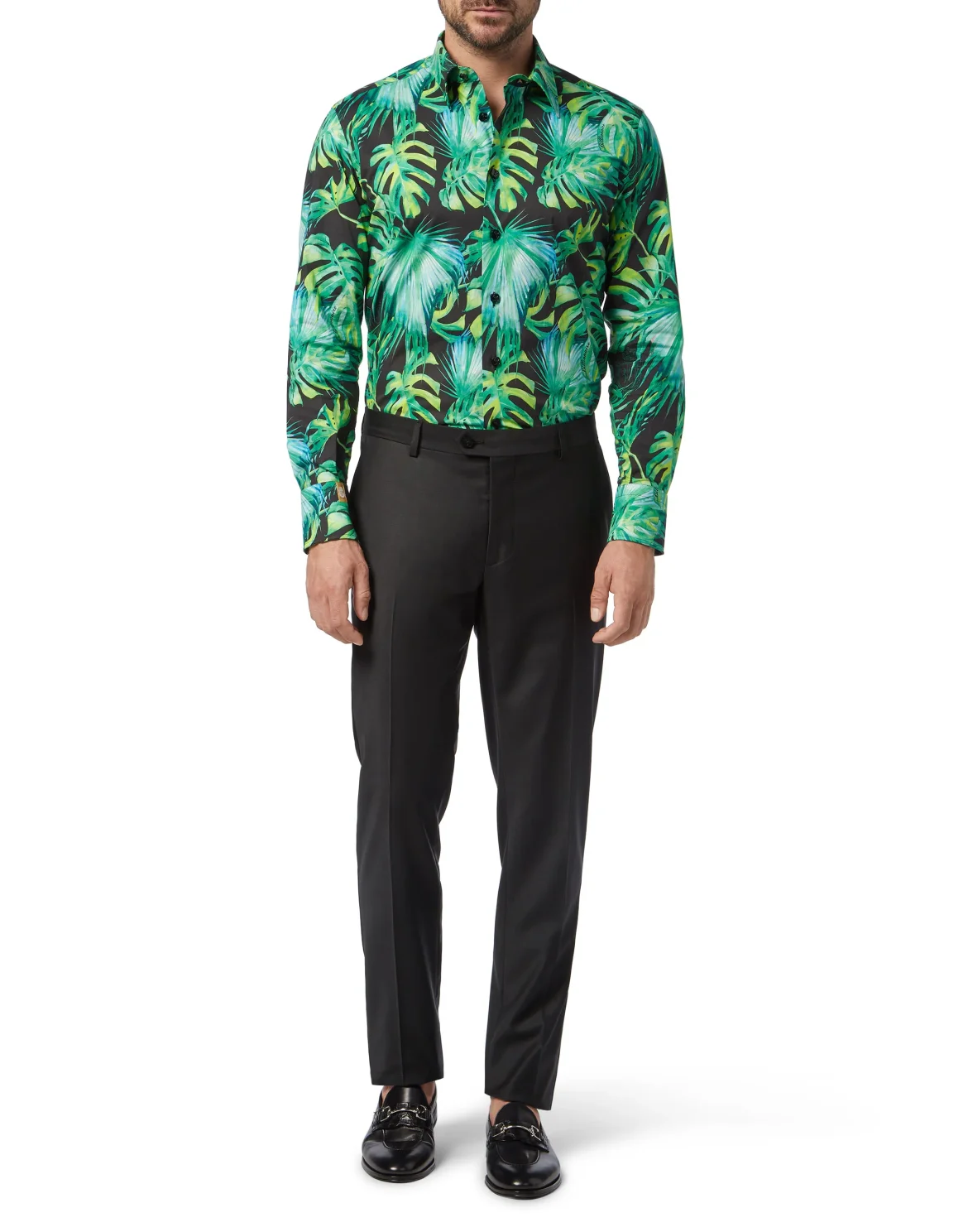 Shirt Silver Cut LS/Milano Palms, цвет: Черный