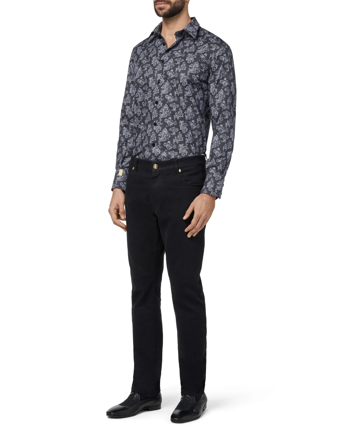 Shirt Silver Cut LS/Milano Paisley, цвет: Черный